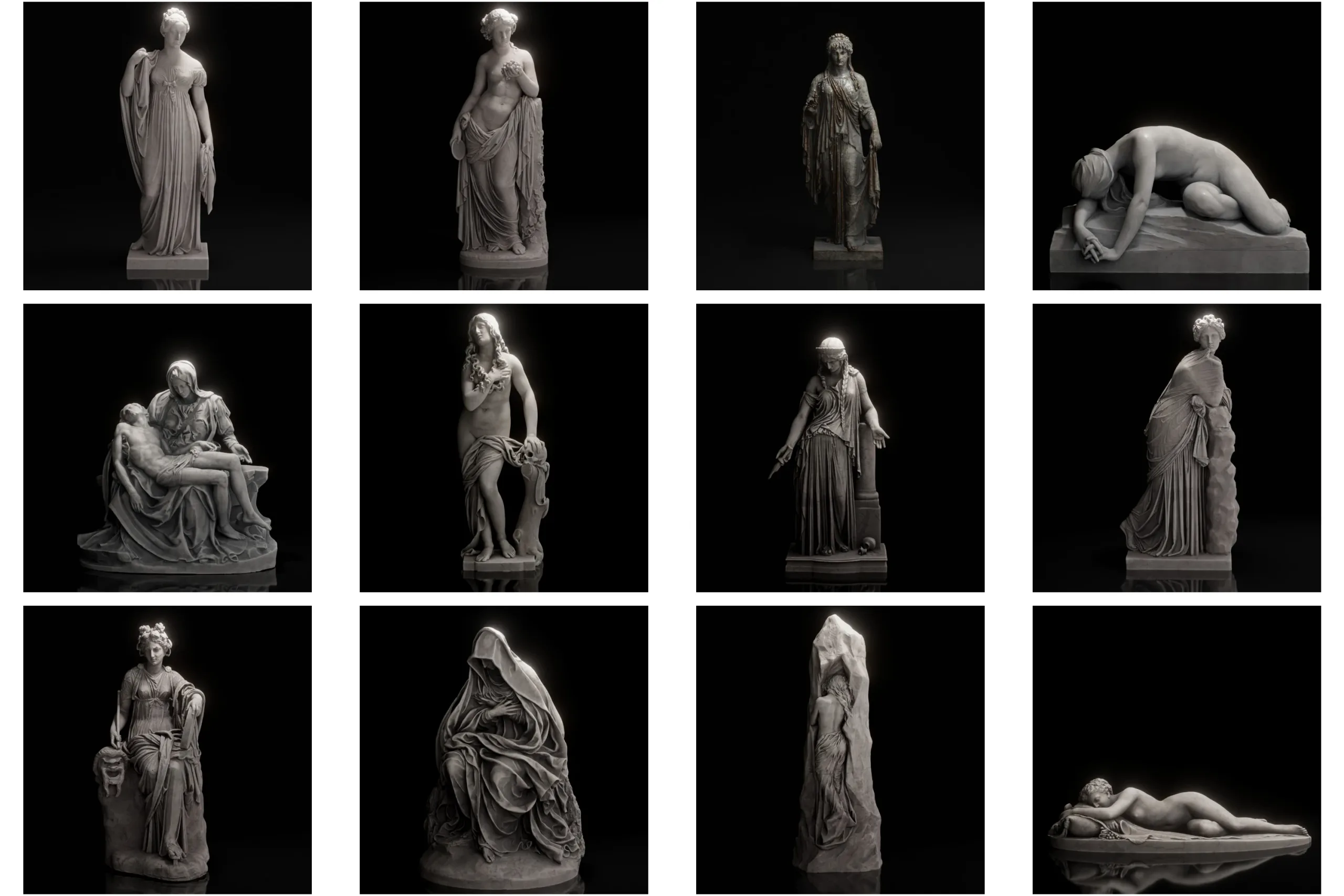 100+ Scaned Famous Statues in Rome 3d models Pack Ⅰ