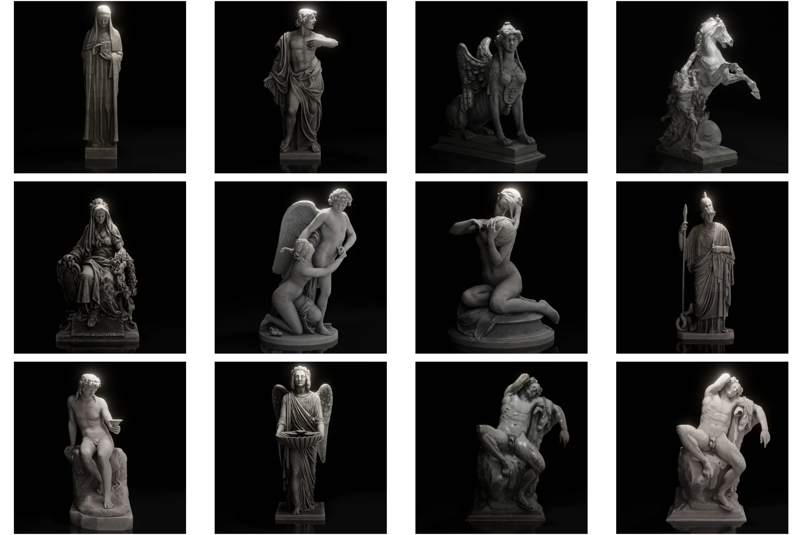 100+ Scaned Famous Statues in Rome 3d models Pack Ⅰ