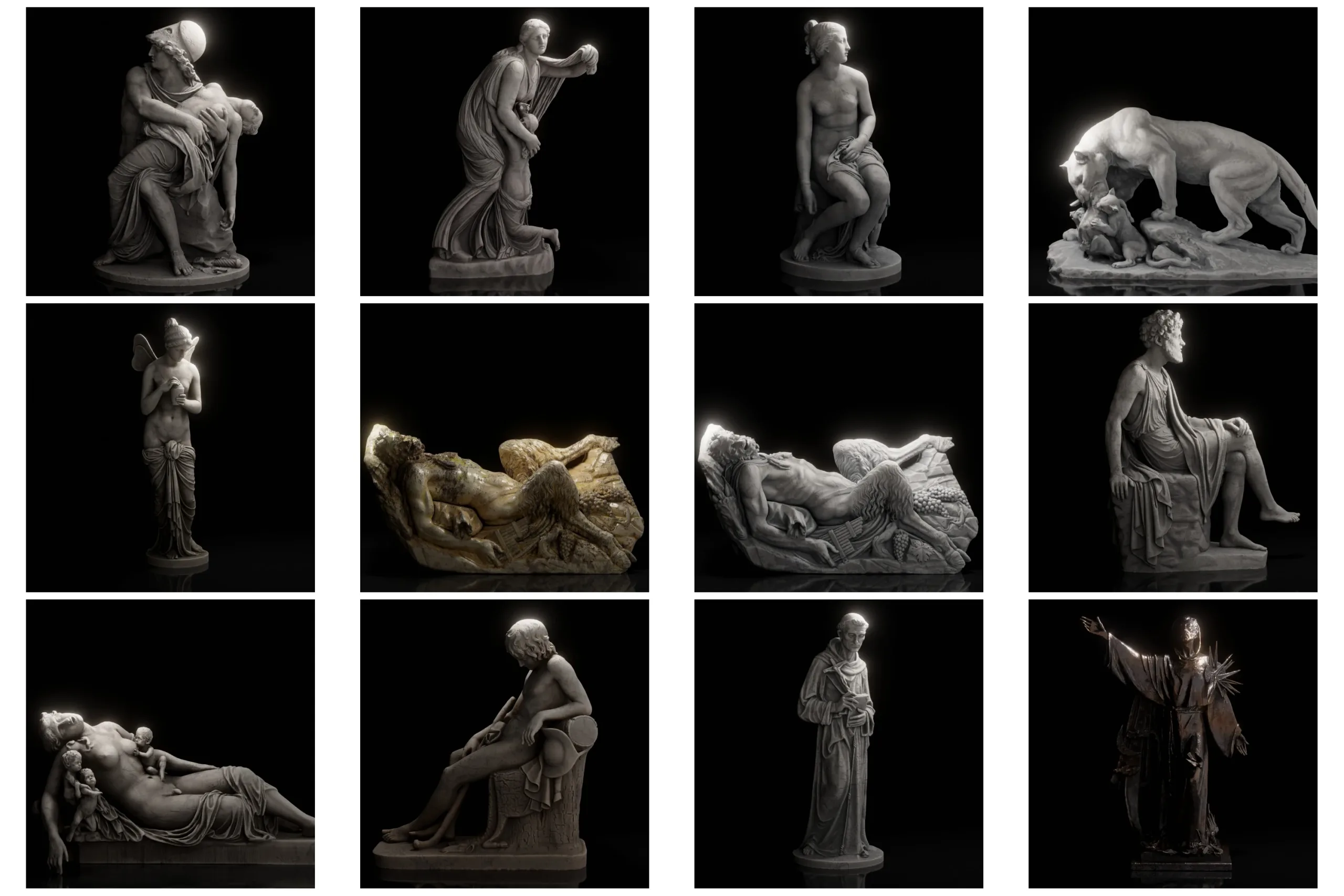 100+ Scaned Famous Statues in Rome 3d models Pack Ⅰ