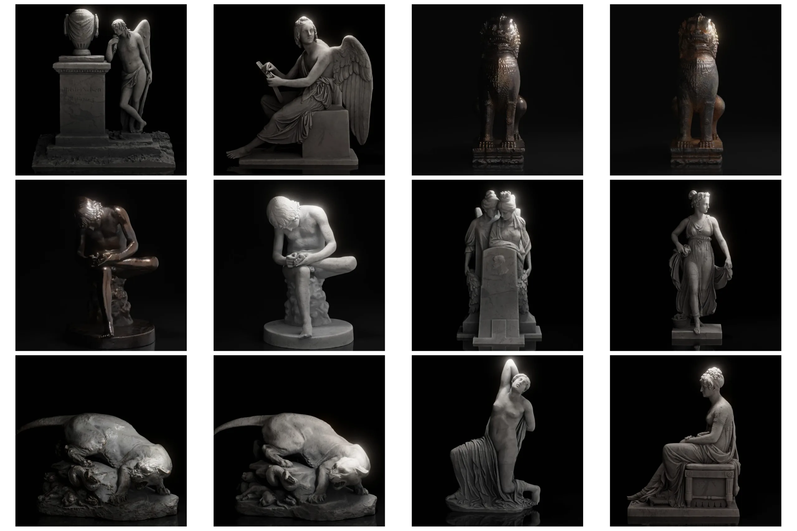 100+ Scaned Famous Statues in Rome 3d models Pack Ⅰ