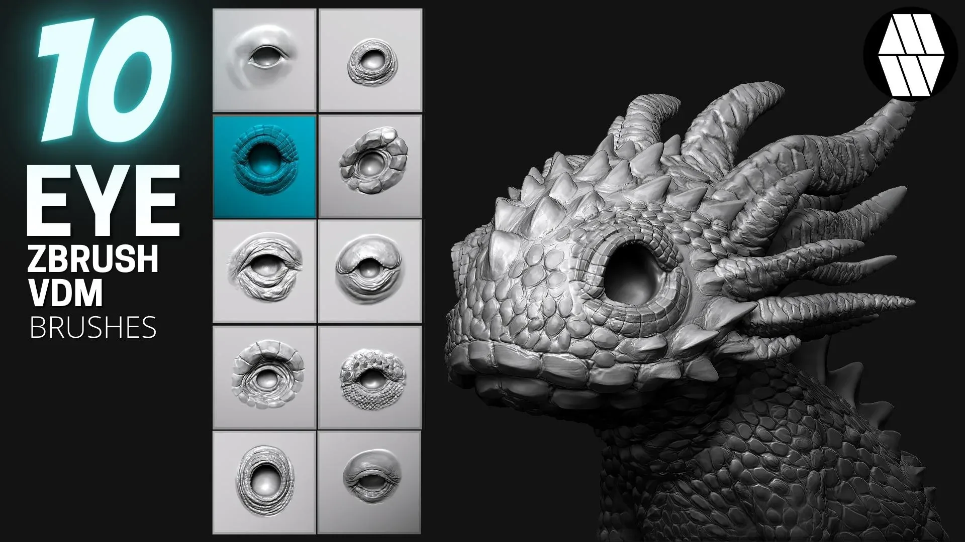 10 EYE VDM Brush - Custom made Brush to use in ZBrush Sculpting