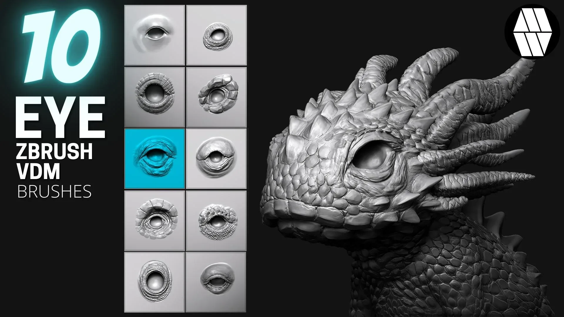 10 EYE VDM Brush - Custom made Brush to use in ZBrush Sculpting