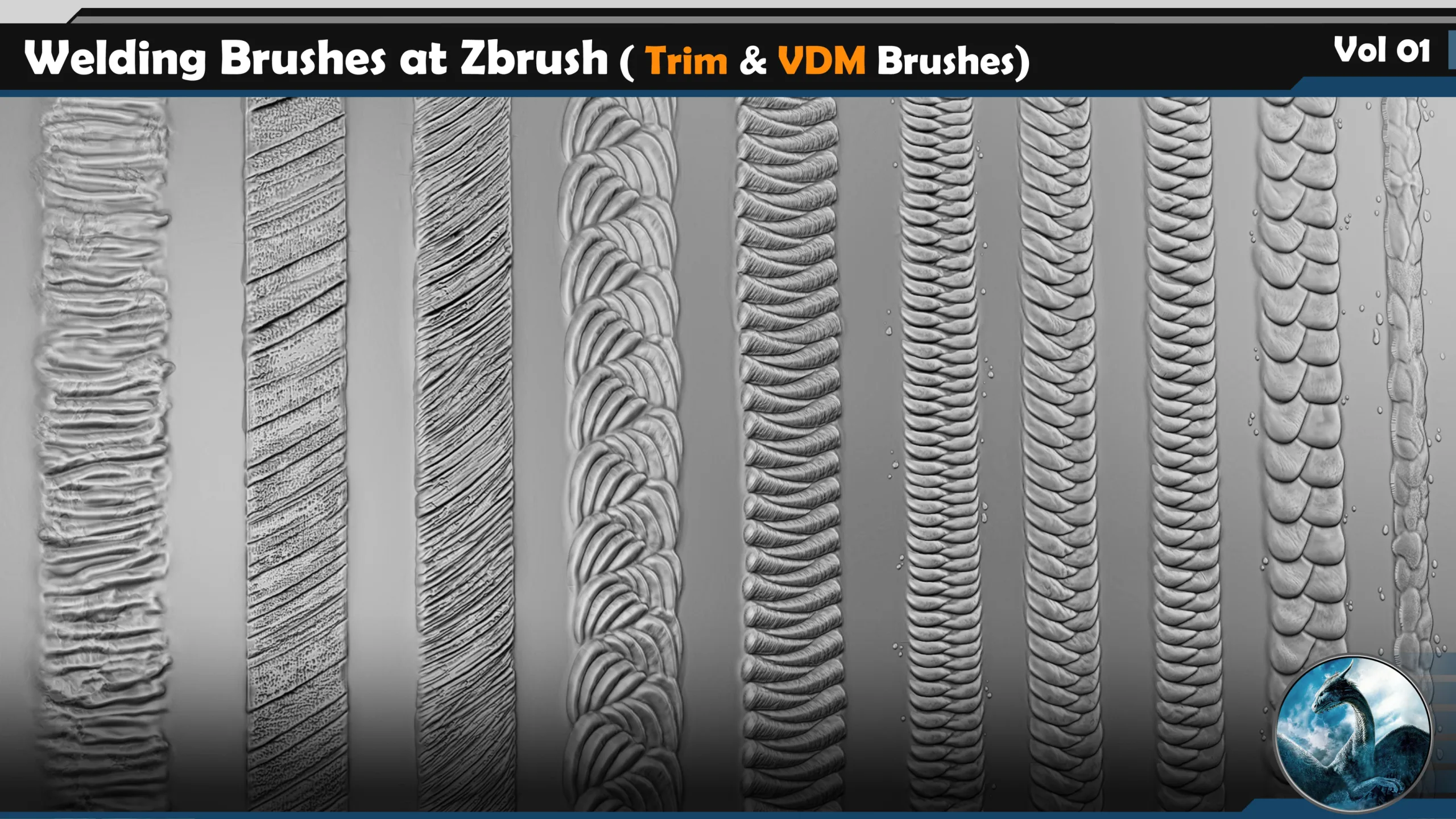 32 Welding Brushes at Zbrush ( Trim & VDM Brushes) Vol 01