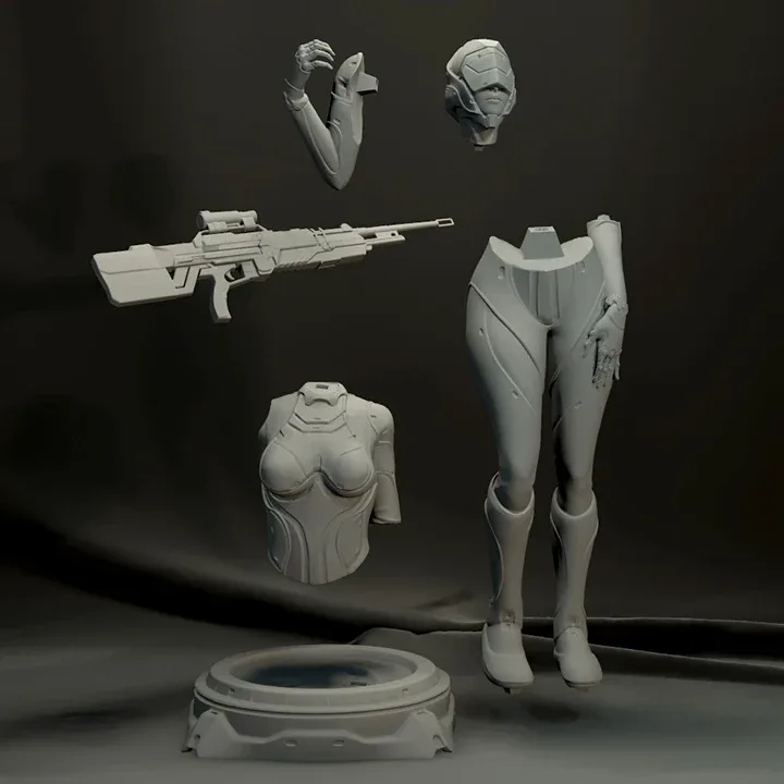 [3D Print] Sci fi Sniper Girl