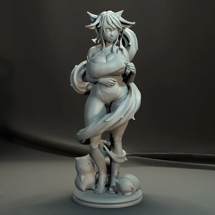 3D SWIMSUIT ANIME GIRL STATUE SEXY PLUS SIZE CAT