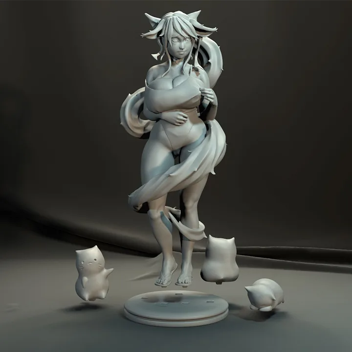 3D SWIMSUIT ANIME GIRL STATUE SEXY PLUS SIZE CAT