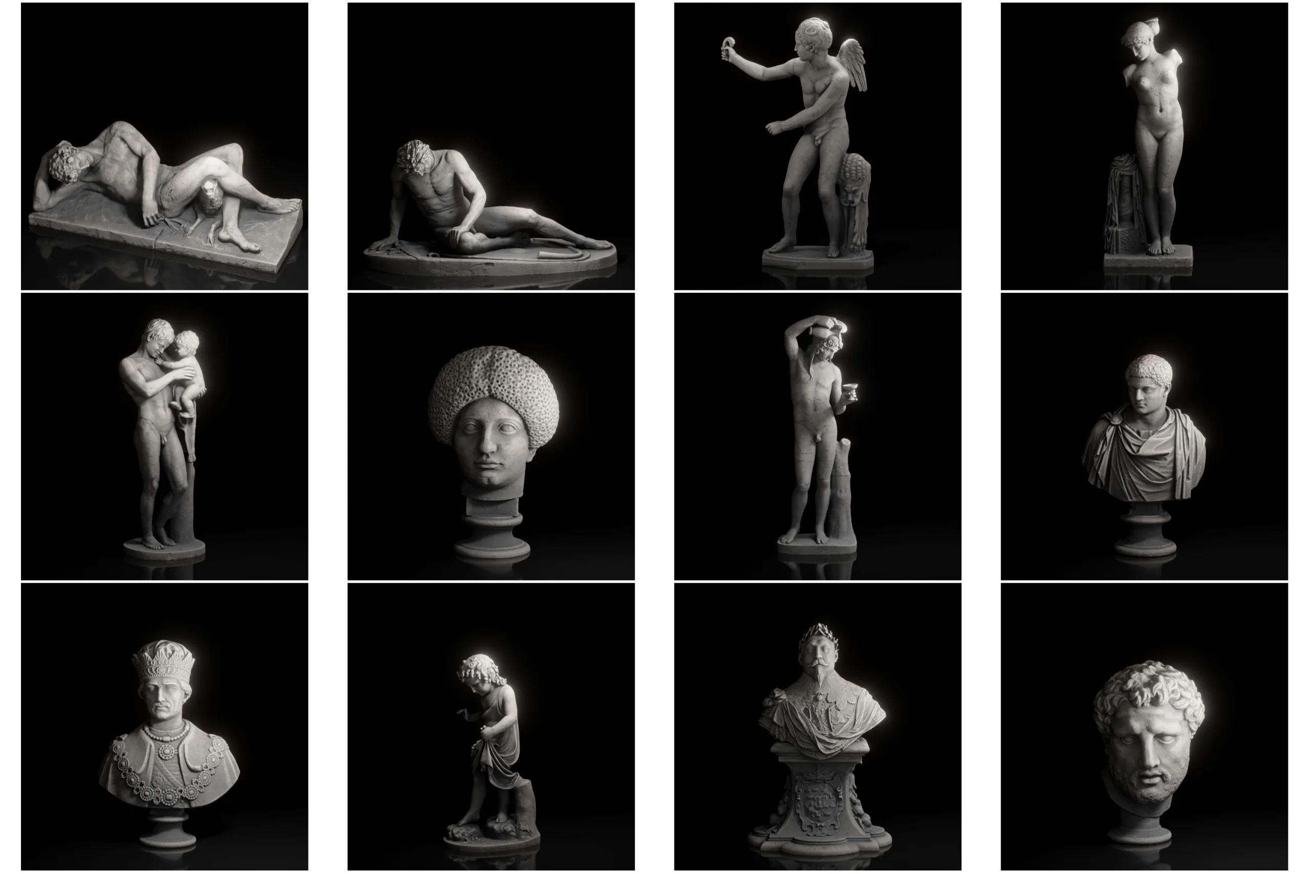 160+ Scaned Famous Statues in Rome 3d models Pack Ⅱ