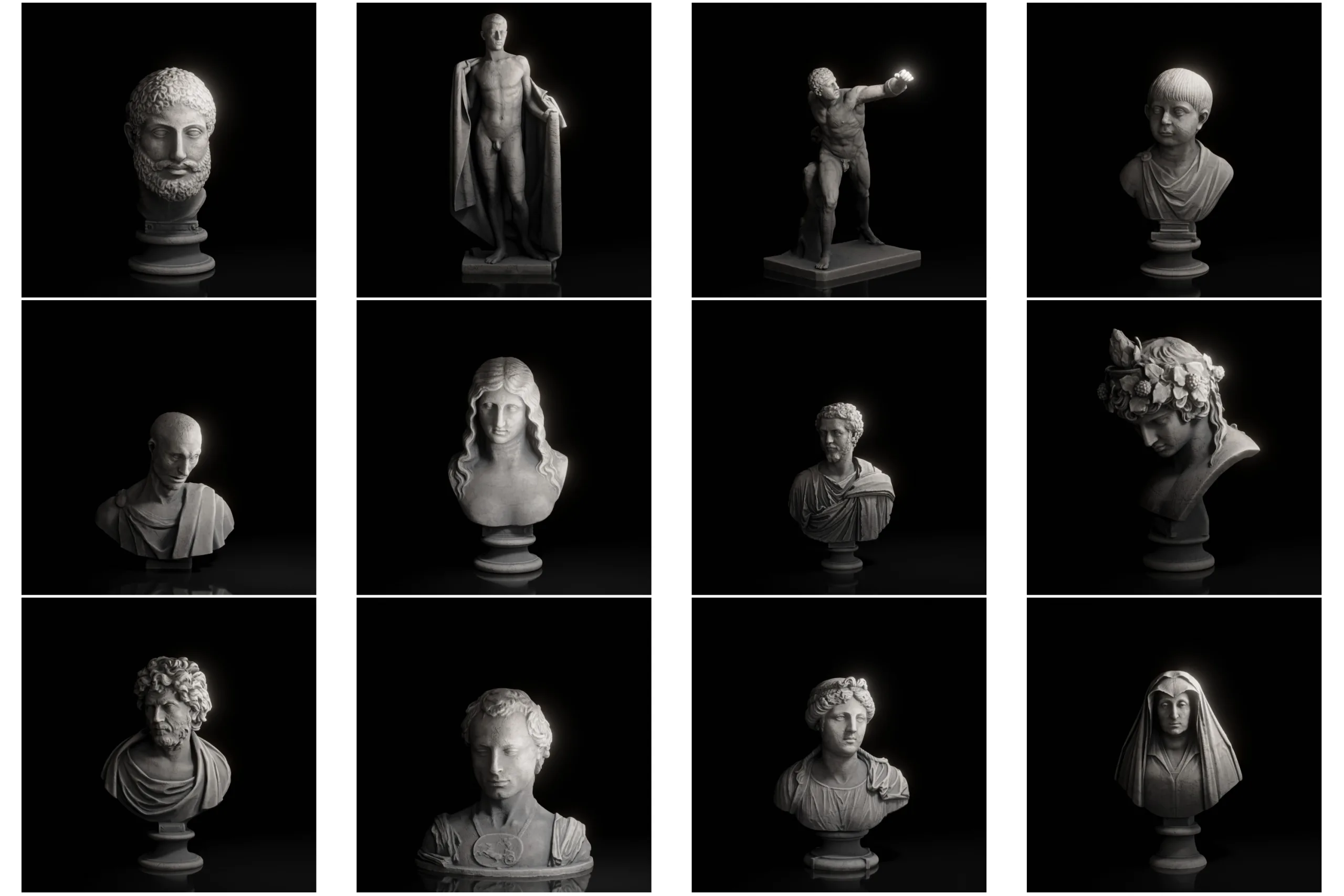 160+ Scaned Famous Statues in Rome 3d models Pack Ⅱ