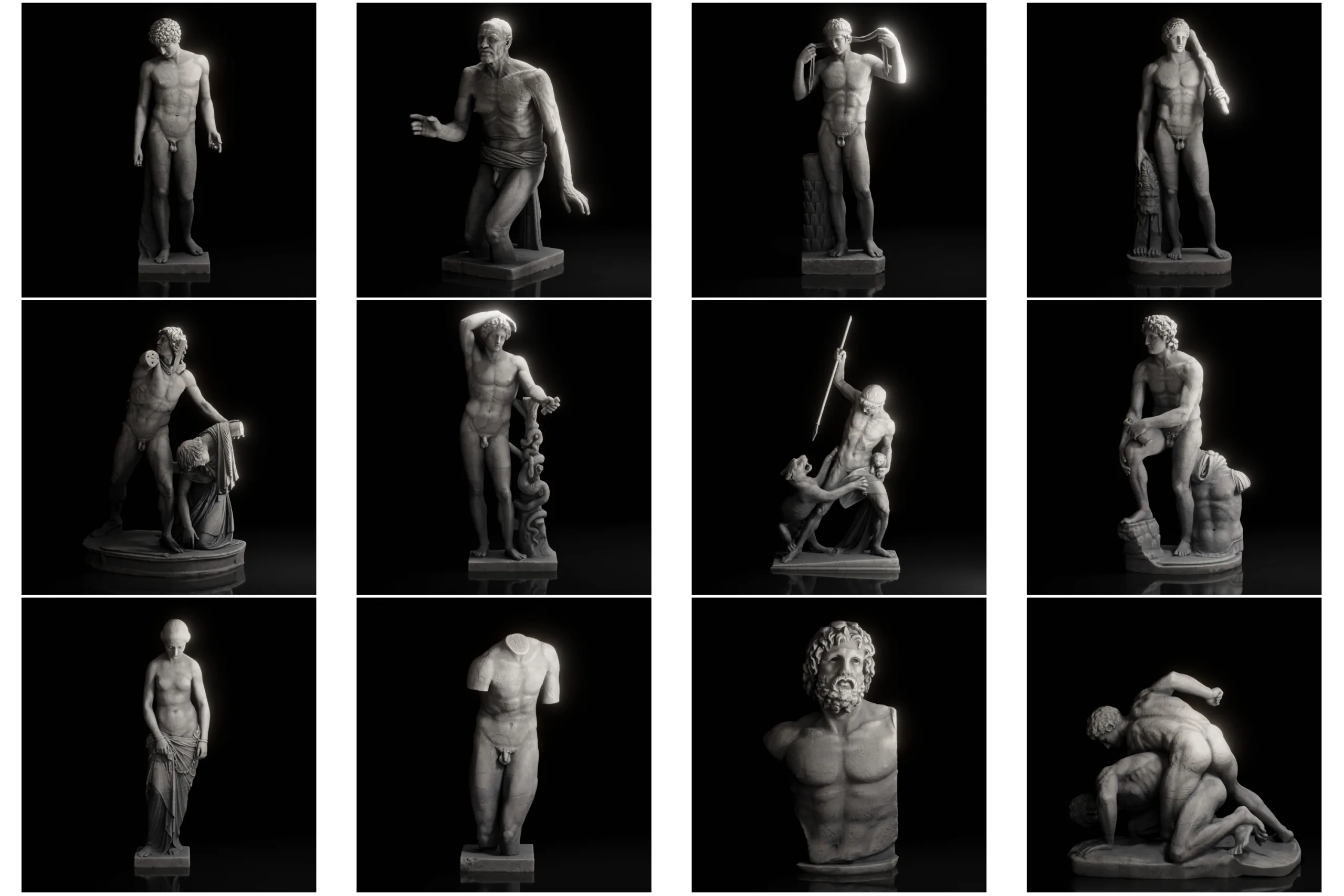 160+ Scaned Famous Statues in Rome 3d models Pack Ⅱ