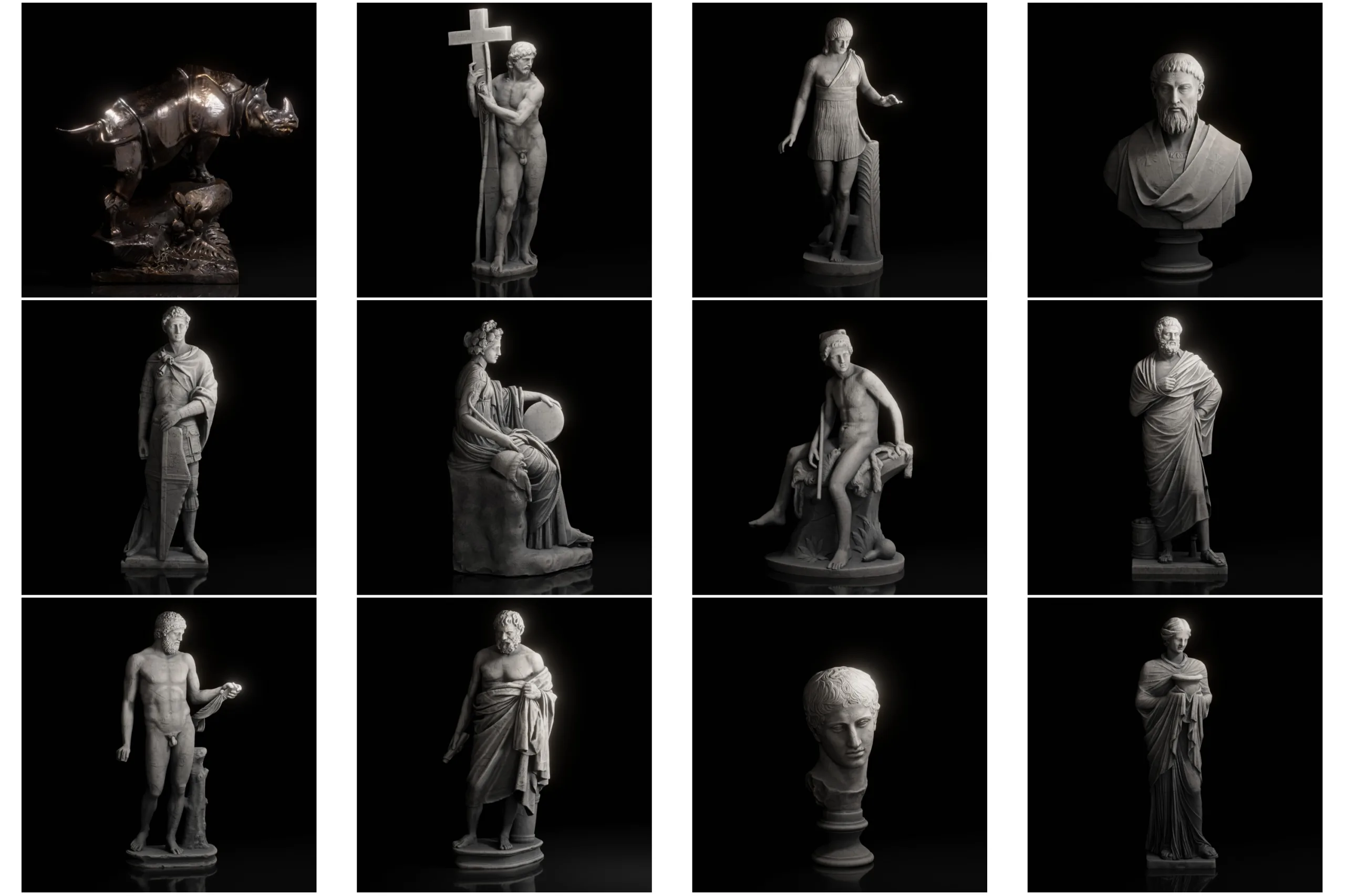 160+ Scaned Famous Statues in Rome 3d models Pack Ⅱ