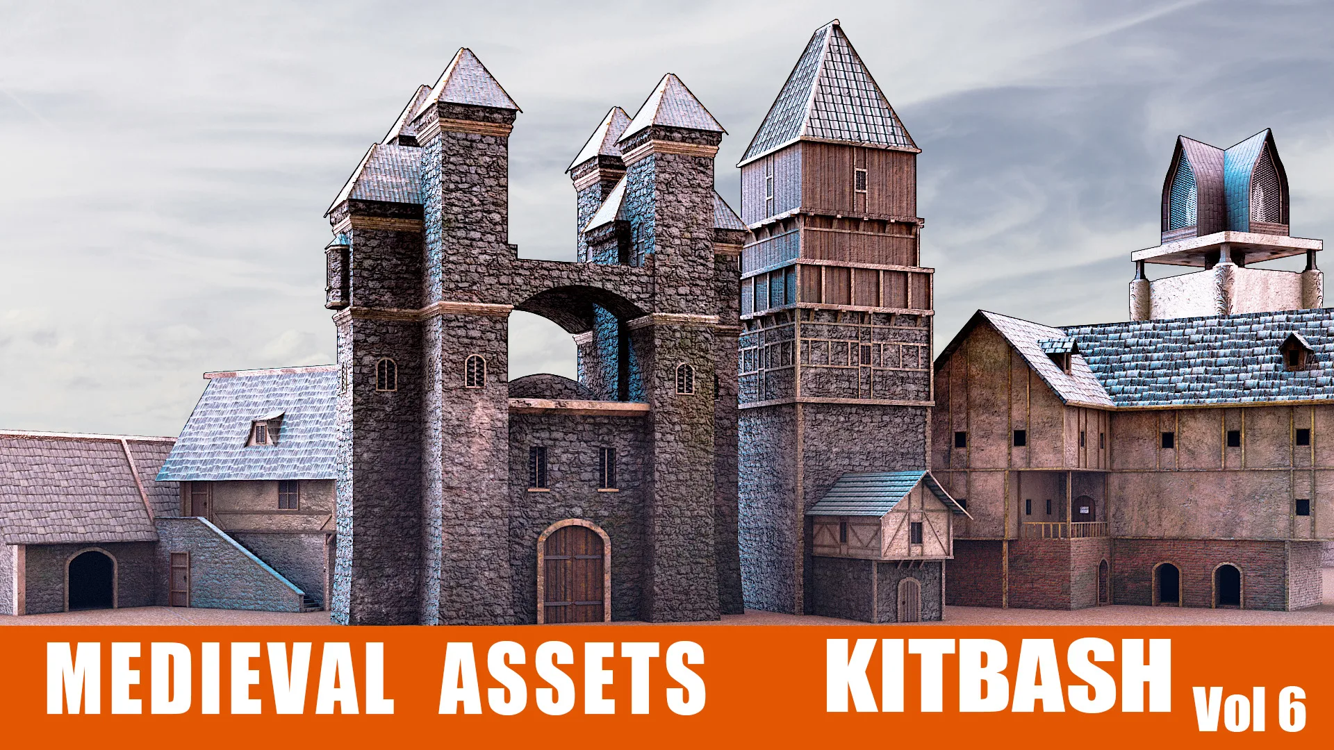 KITBASH: Medieval Assets+4kTextures Vol 6