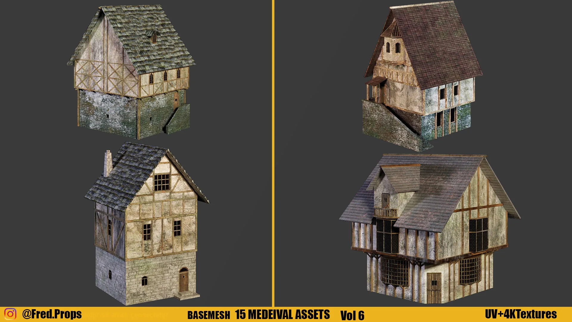 KITBASH: Medieval Assets+4kTextures Vol 6