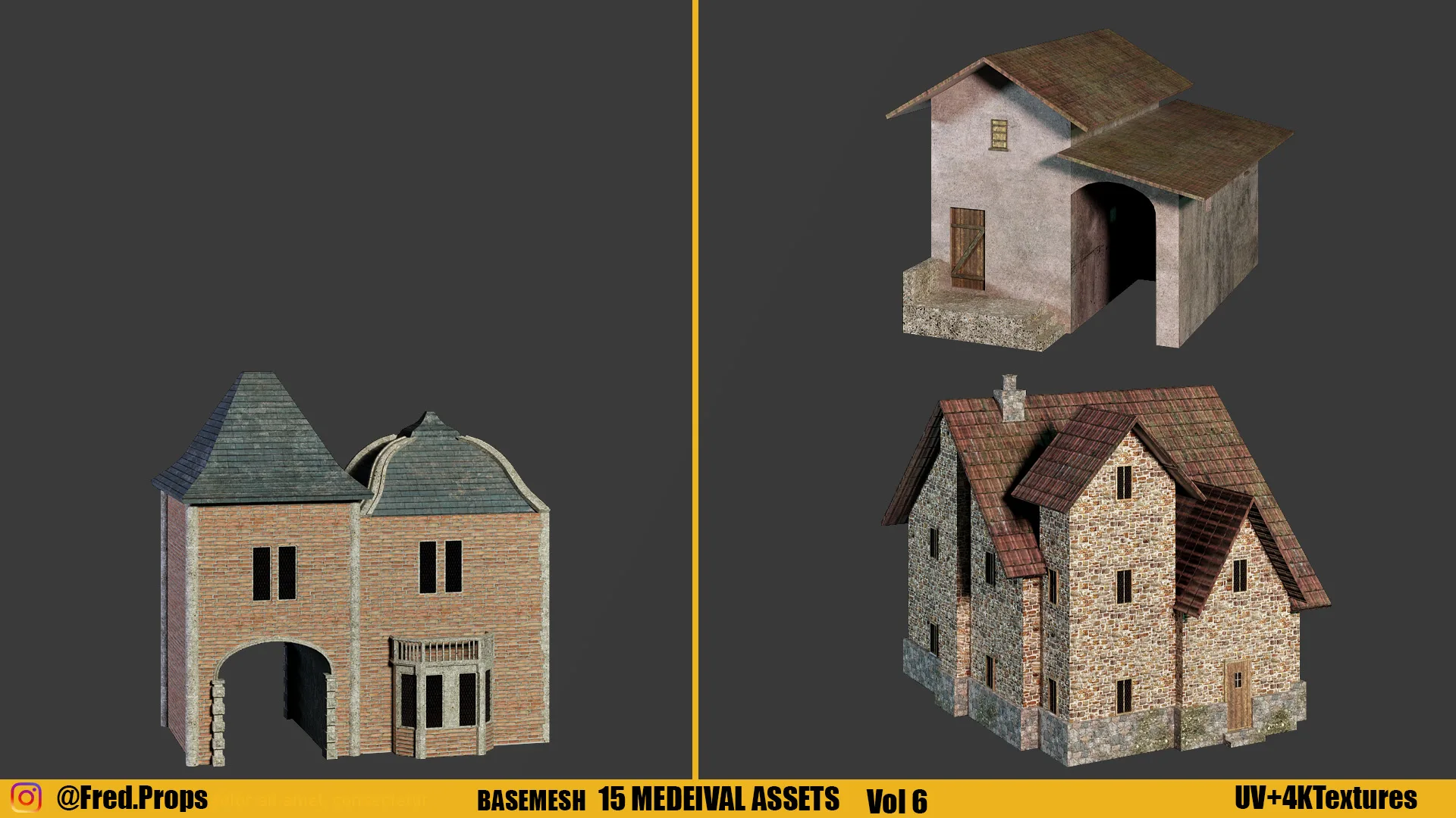 KITBASH: Medieval Assets+4kTextures Vol 6