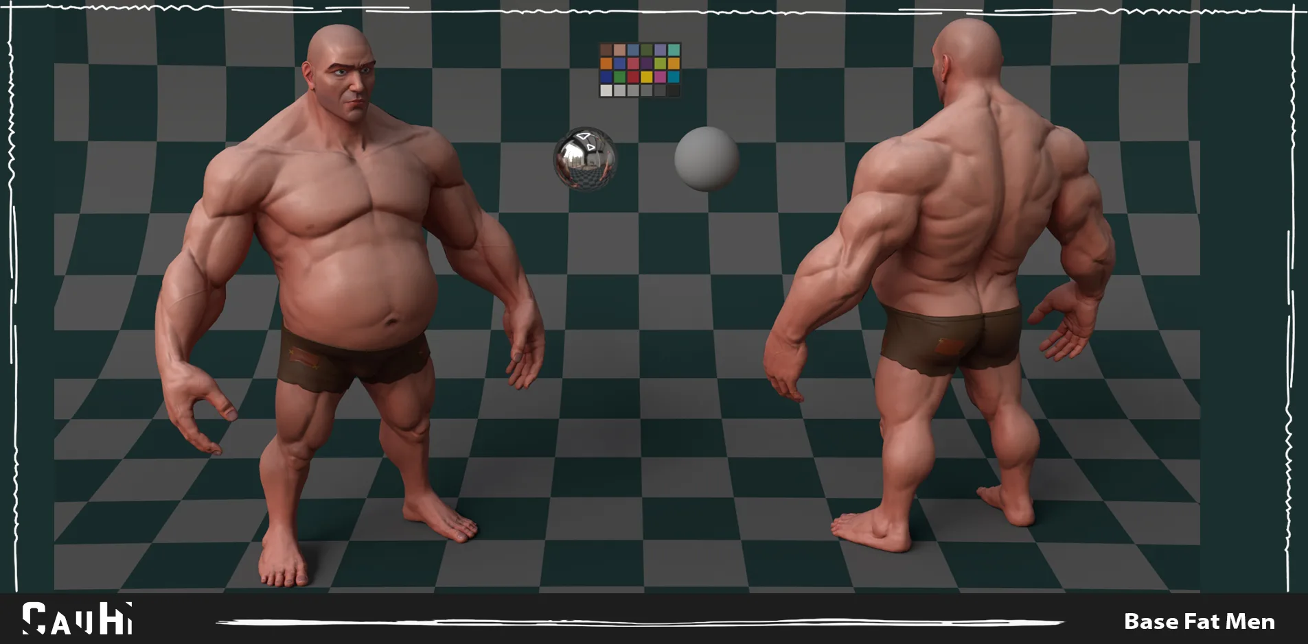Stylized Fat Man Anatomy Game