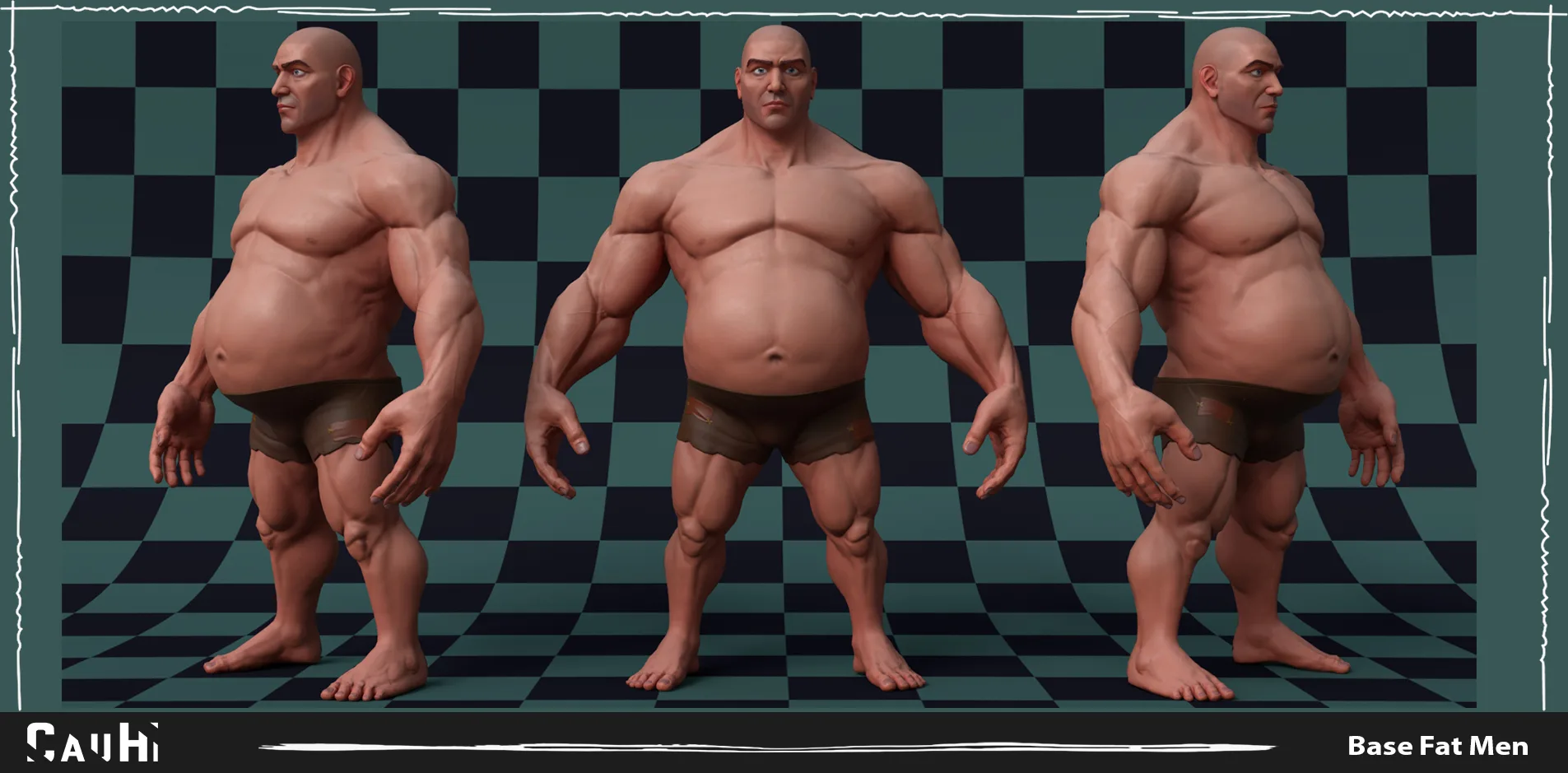 Stylized Fat Man Anatomy Game