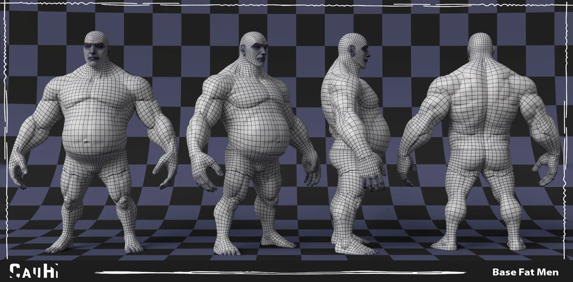 Stylized Fat Man Anatomy Game