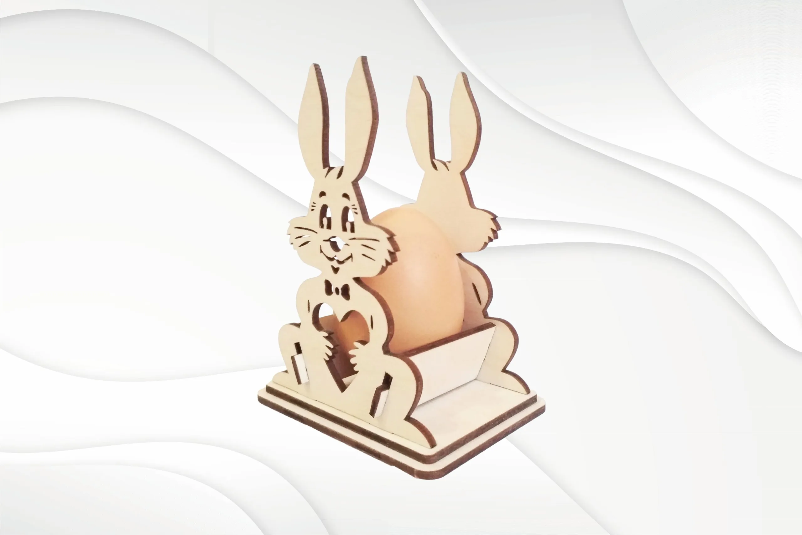 3D puzzles Easter bunny egg holder, laser cutting design. Laser cut pattern.