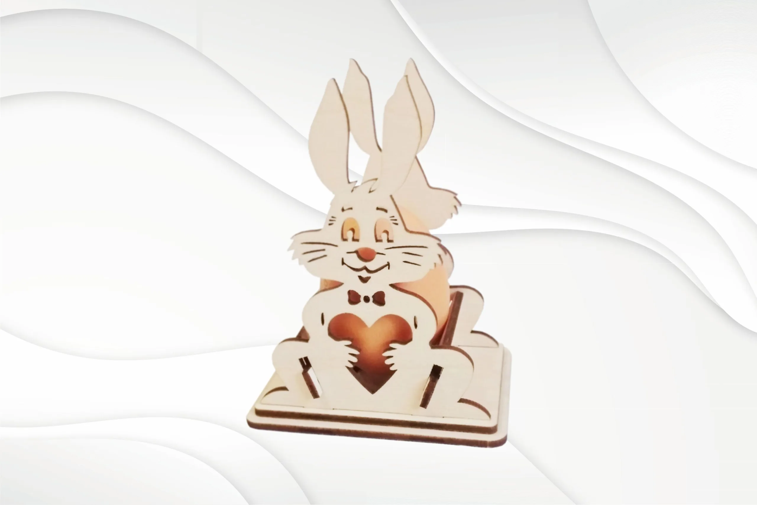 3D puzzles Easter bunny egg holder, laser cutting design. Laser cut pattern.