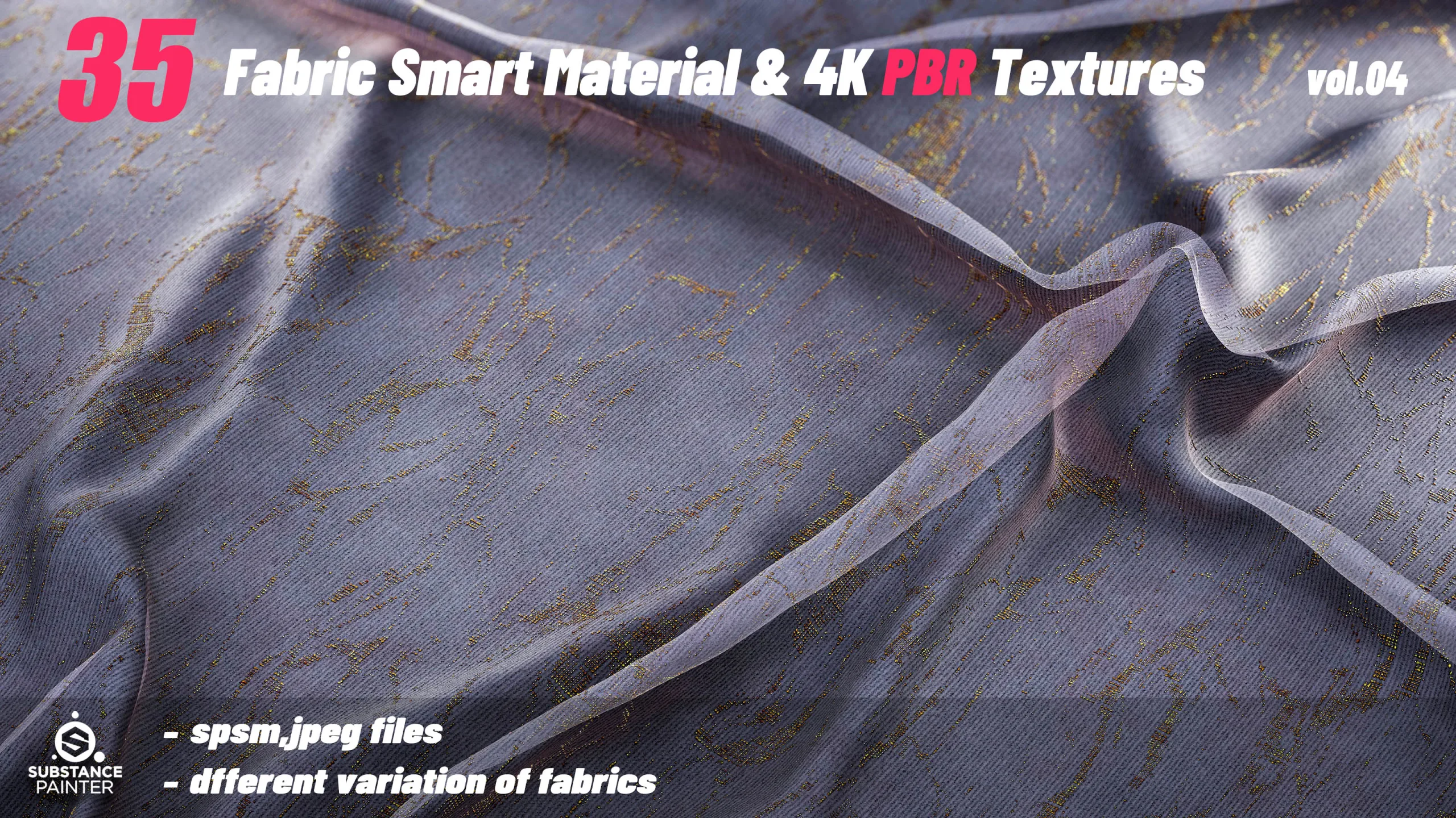 35 High Quality Fabric Smart Material Bundle + 4K PBR Texture_VOL.04