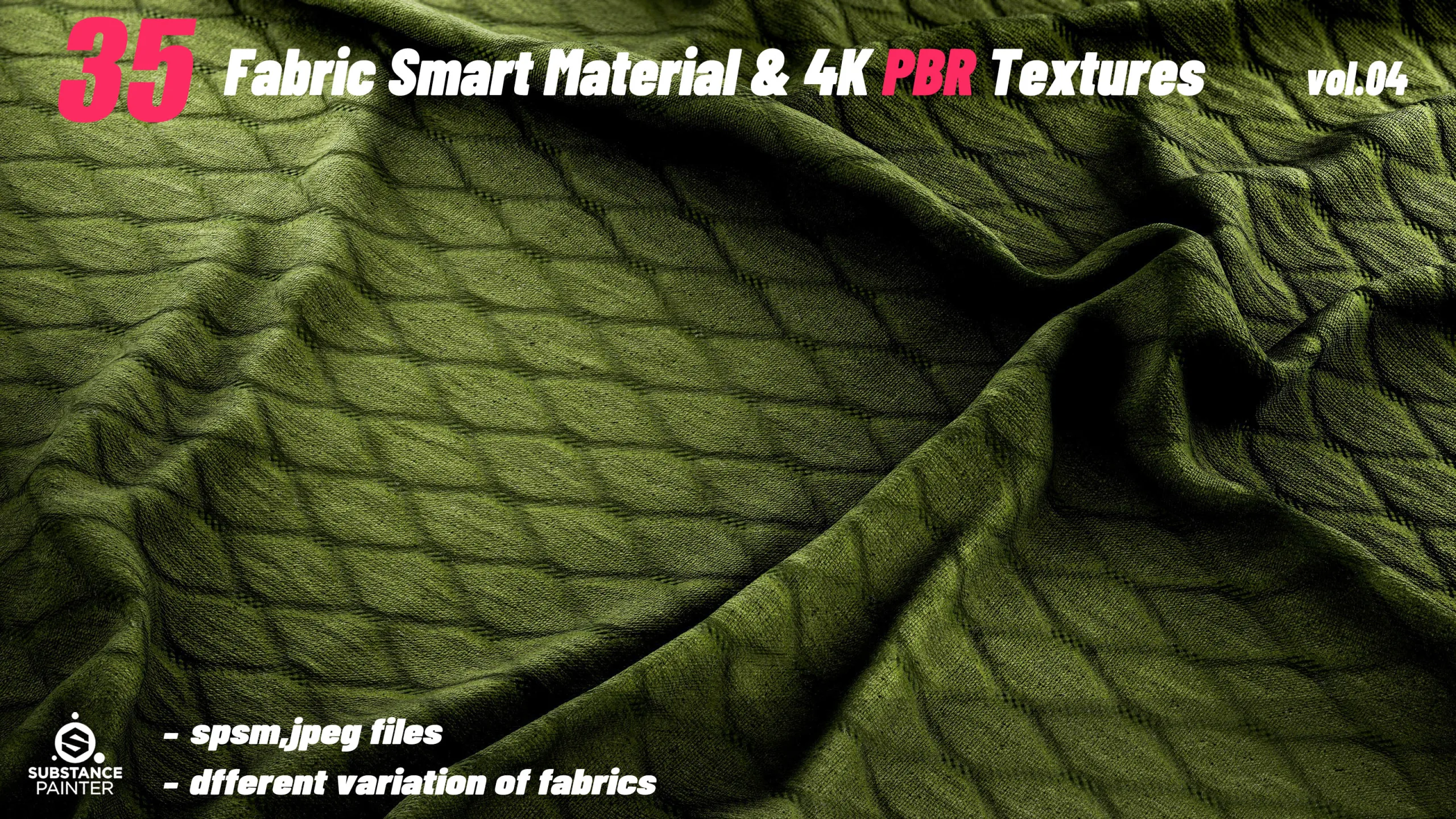 35 High Quality Fabric Smart Material Bundle + 4K PBR Texture_VOL.04