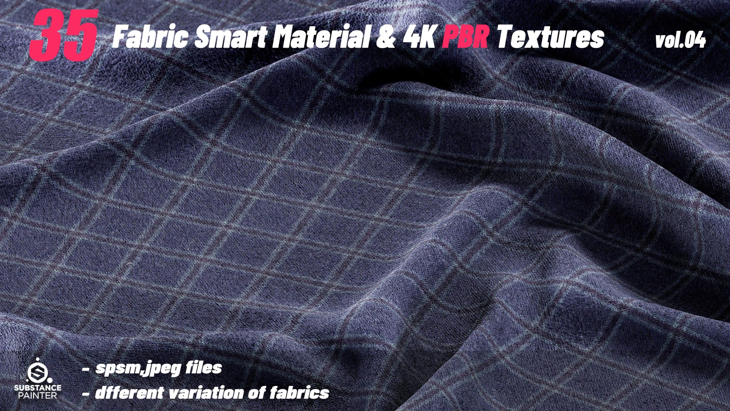 35 High Quality Fabric Smart Material Bundle + 4K PBR Texture_VOL.04