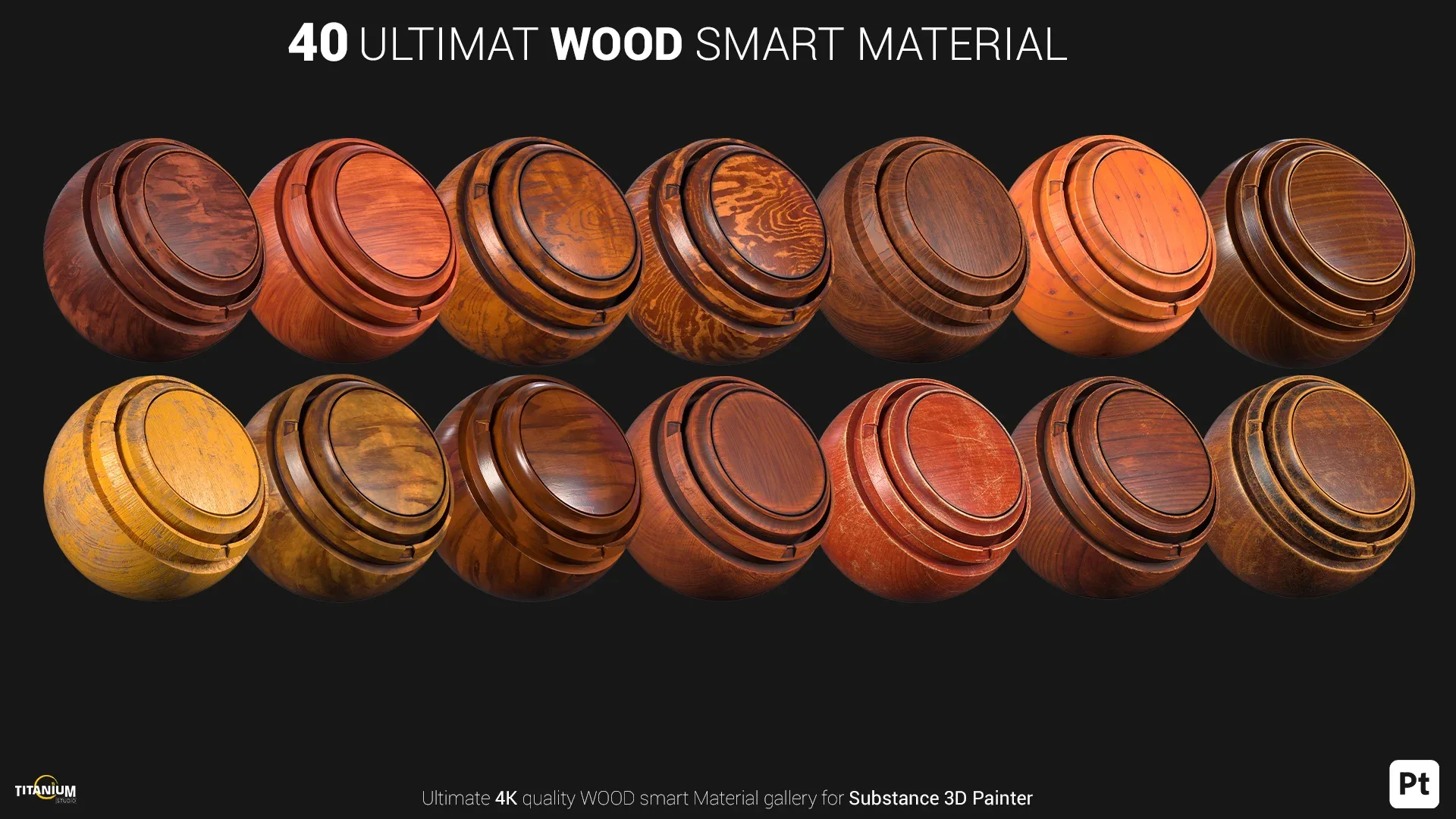 40 Ultimate Wood Smart Material + 4K PBR texures