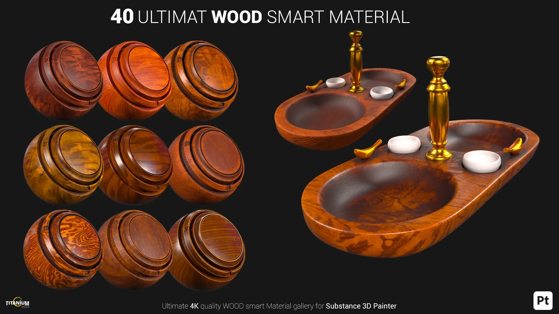 40 Ultimate Wood Smart Material + 4K PBR texures