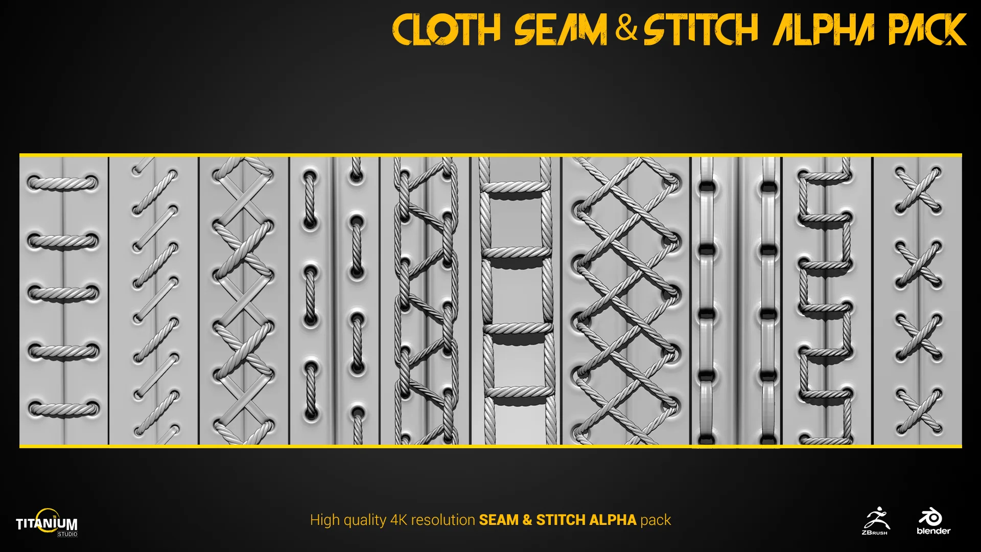 Seam & Stitch Brush + Alpha 4K Pack