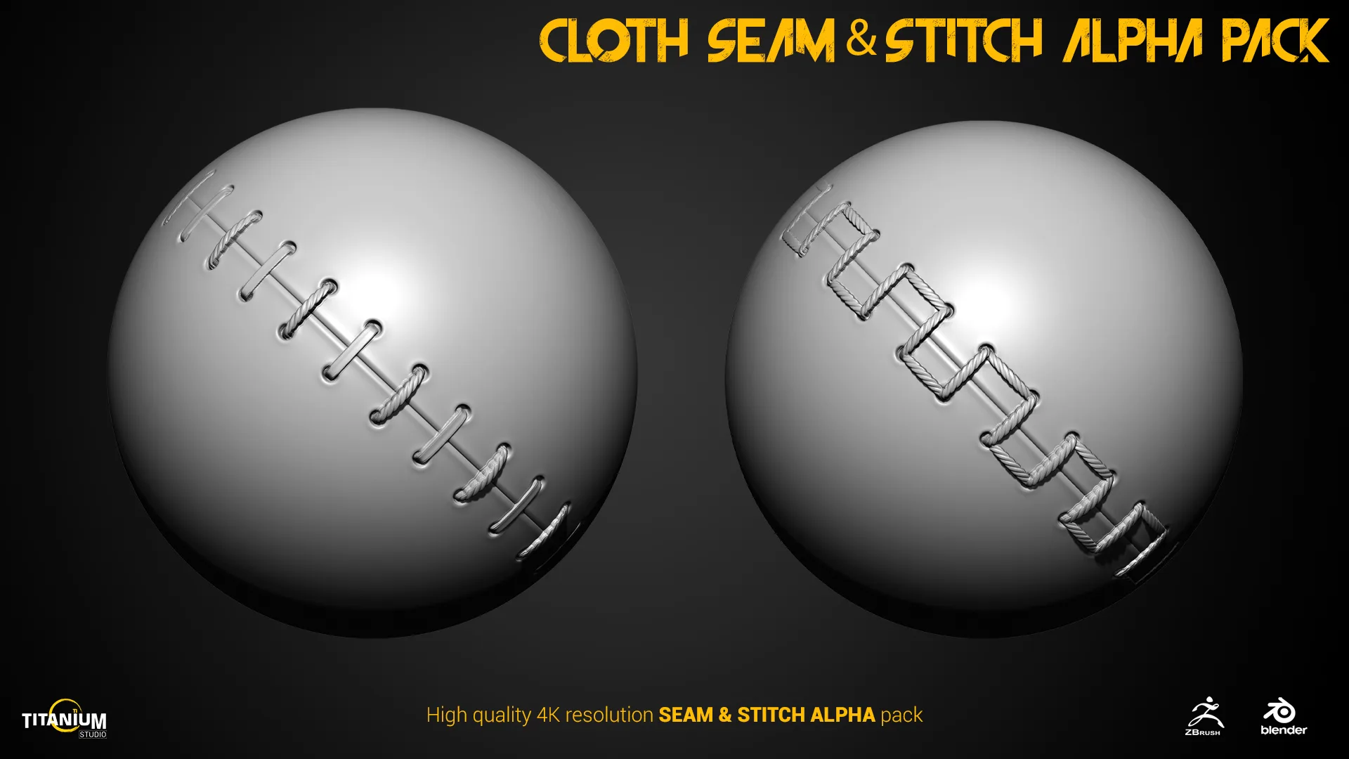 Seam & Stitch Brush + Alpha 4K Pack