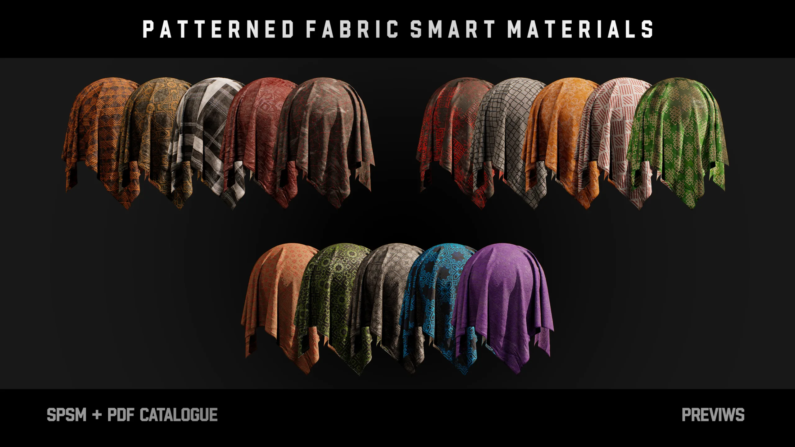 " 15 High Detailed Patterned Fabric Smart Materials " (Vol.5)