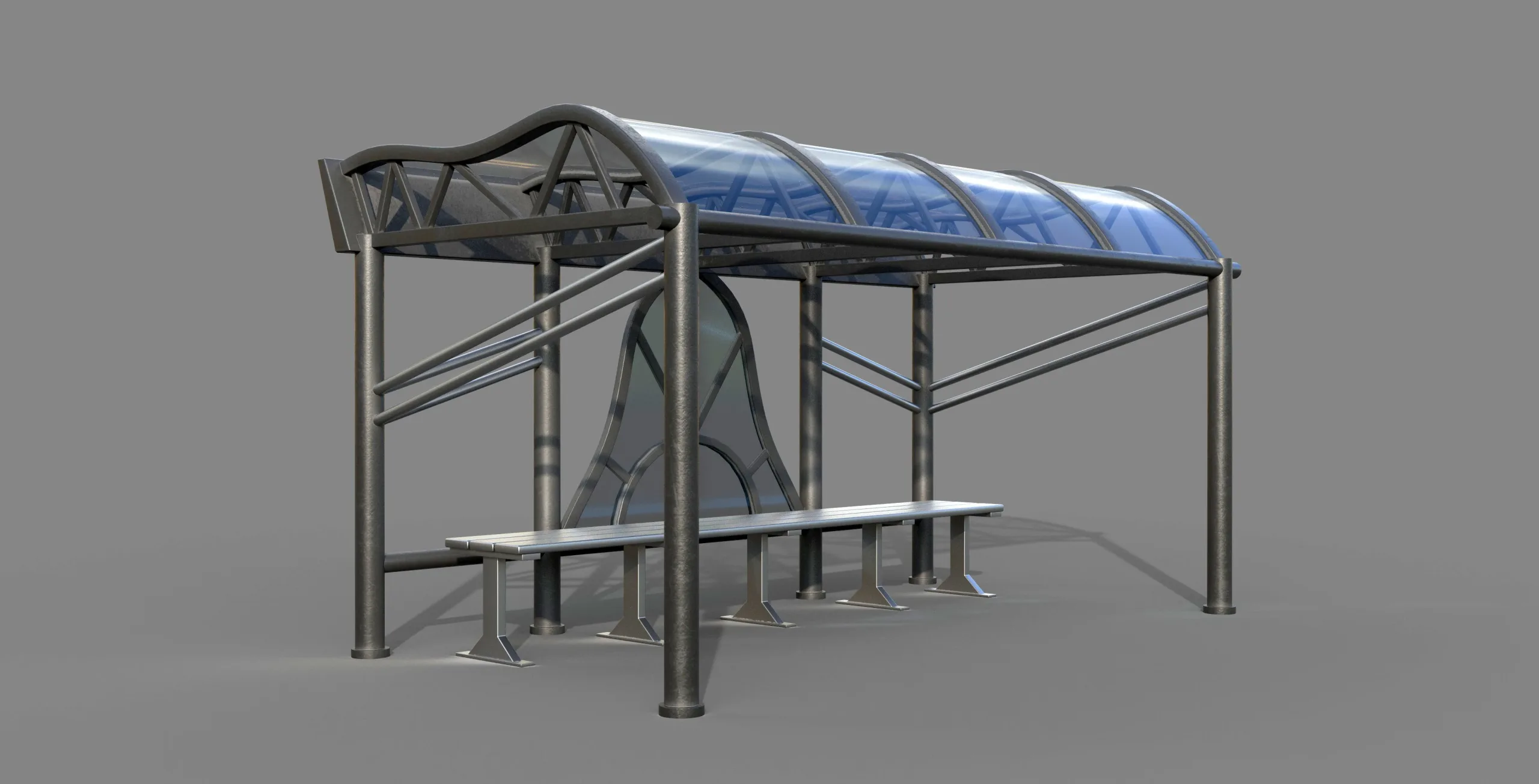 12 Bus Stop Base Mesh with UVs and Textures Vol 1