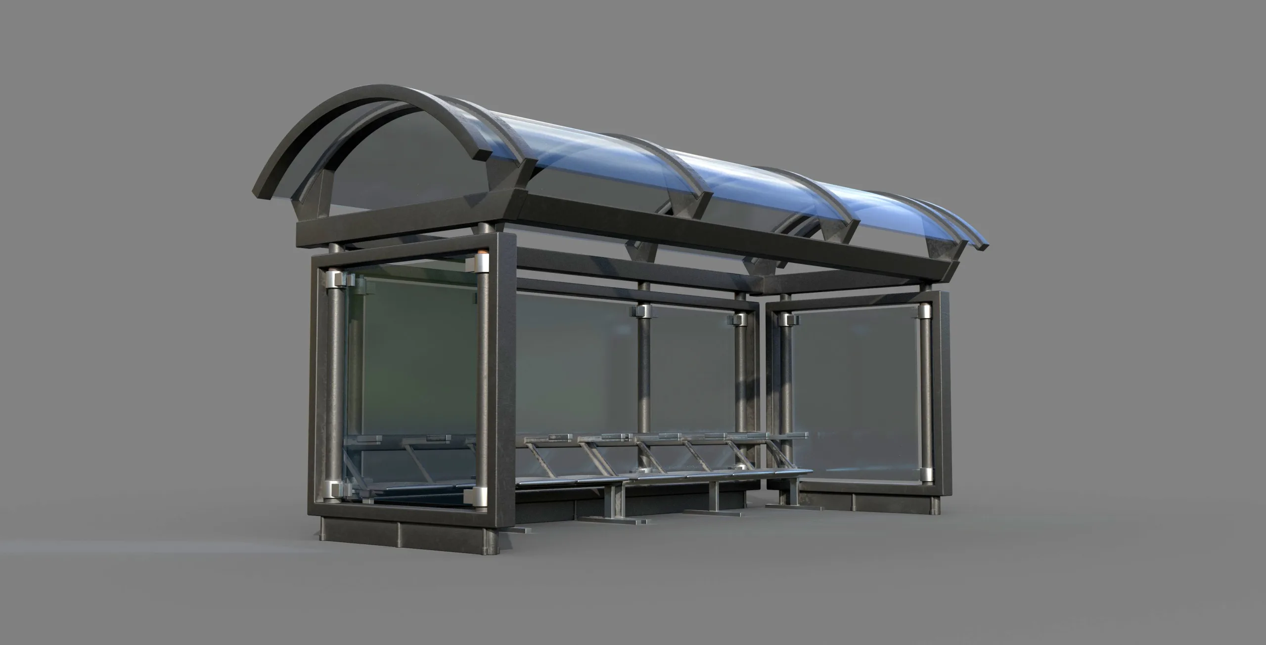 12 Bus Stop Base Mesh with UVs and Textures Vol 1