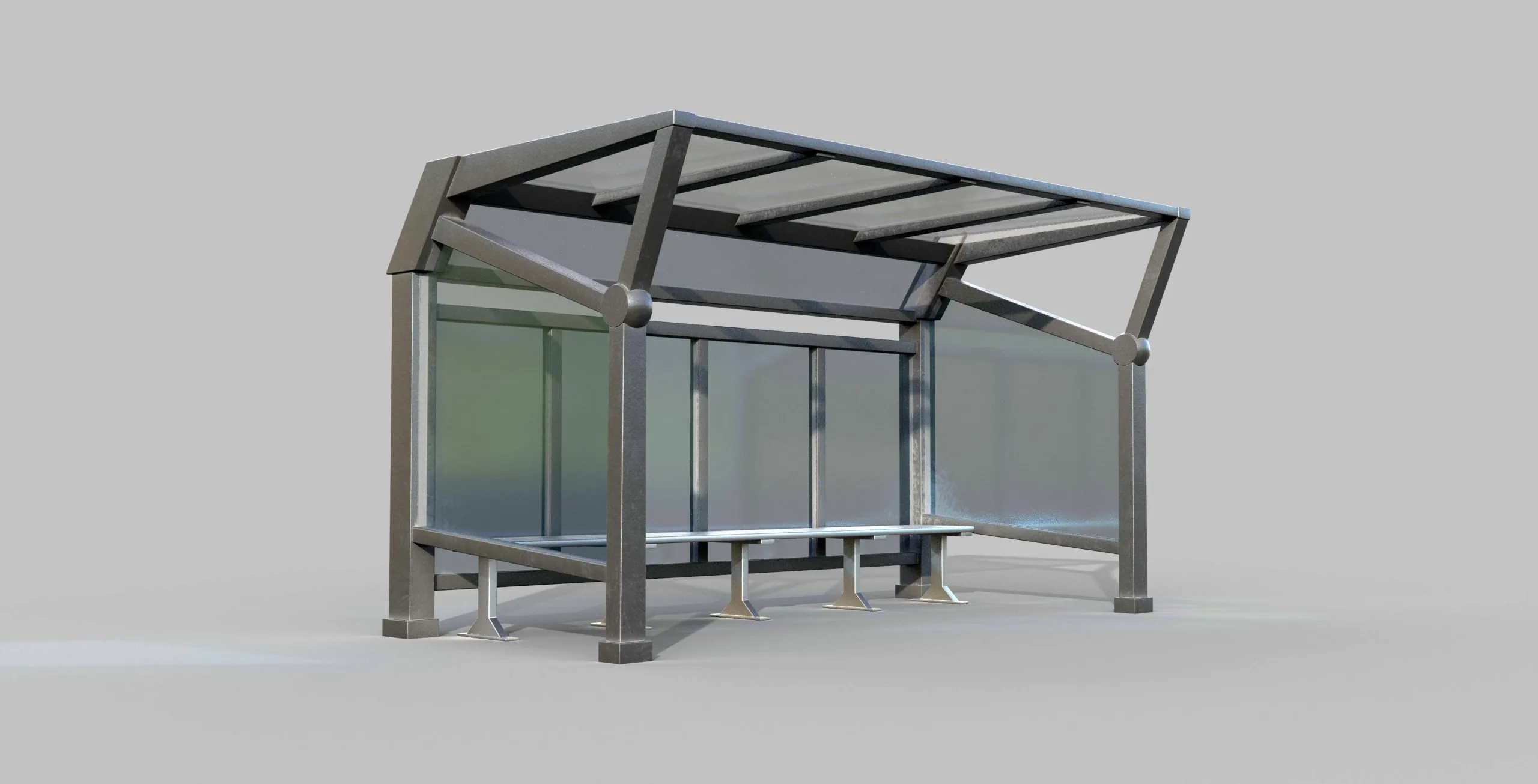 12 Bus Stop Base Mesh with UVs and Textures Vol 1