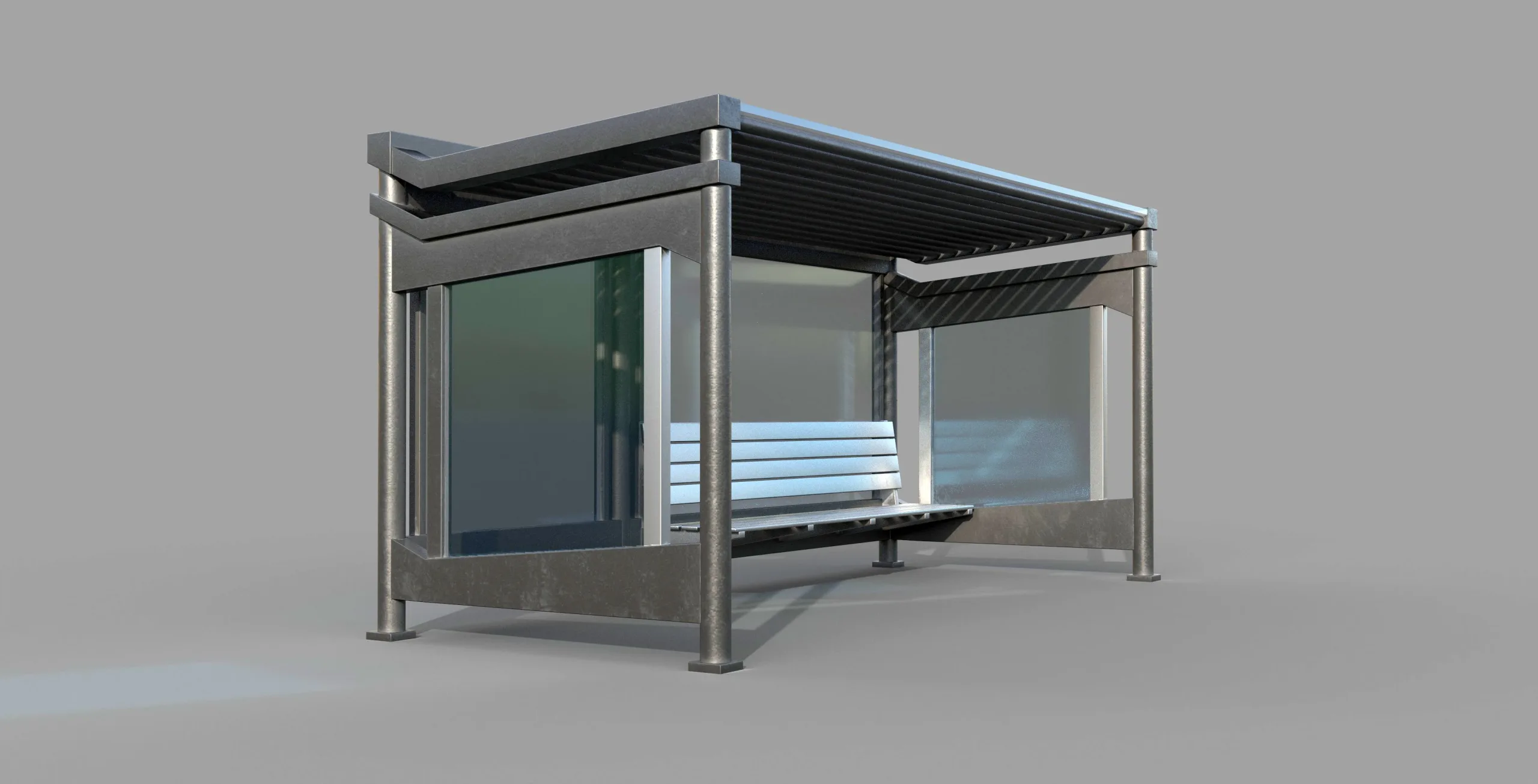 12 Bus Stop Base Mesh with UVs and Textures Vol 1