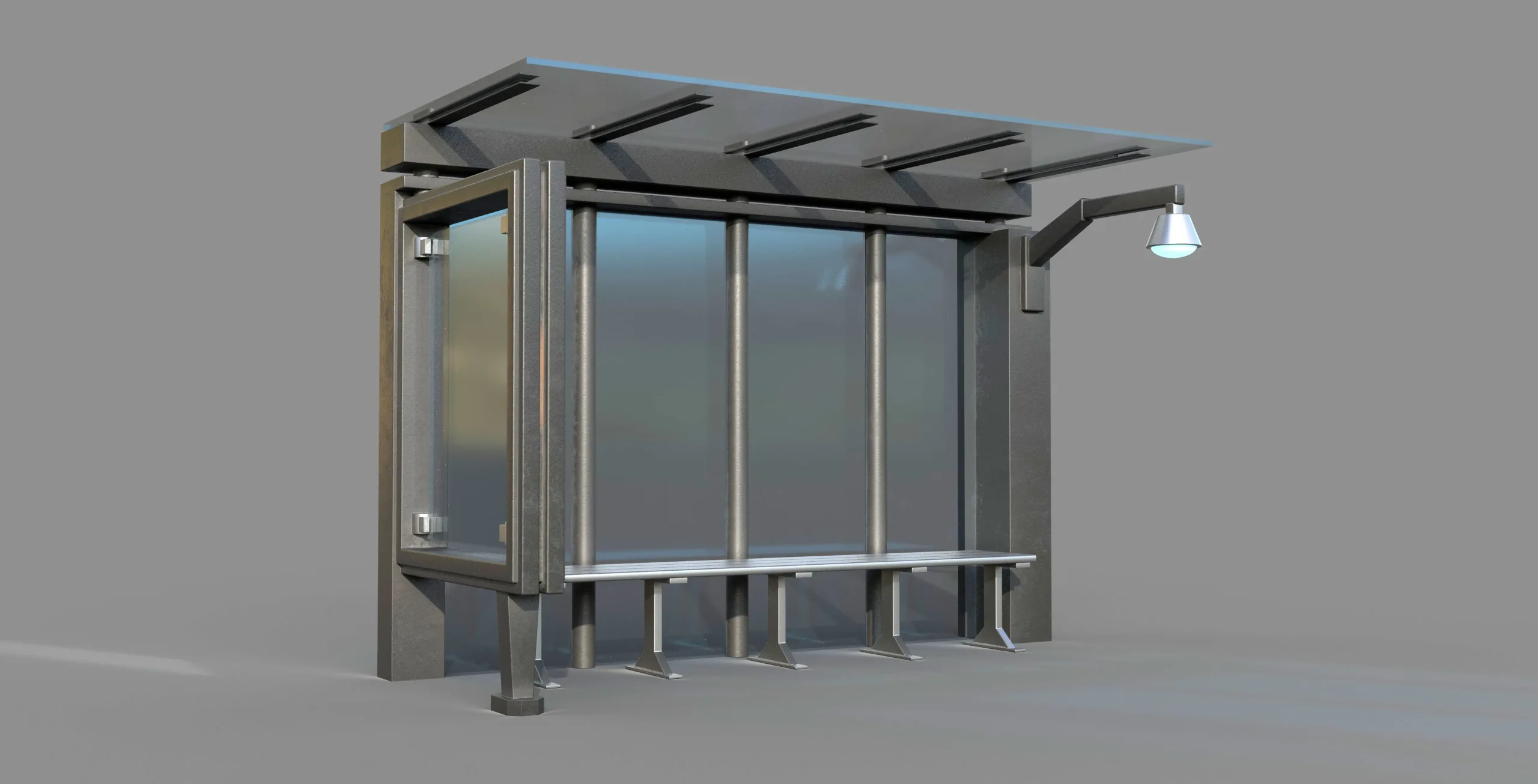 12 Bus Stop Base Mesh with UVs and Textures Vol 1