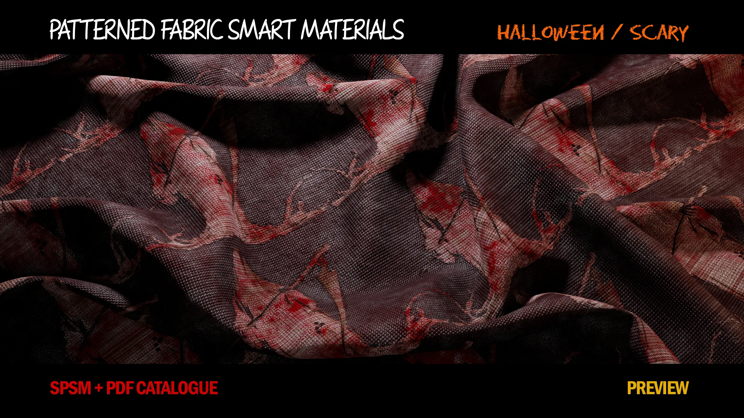 " 15 High Detailed Patterned Fabric Smart Materials " (Vol.4) / Halloween - Scary