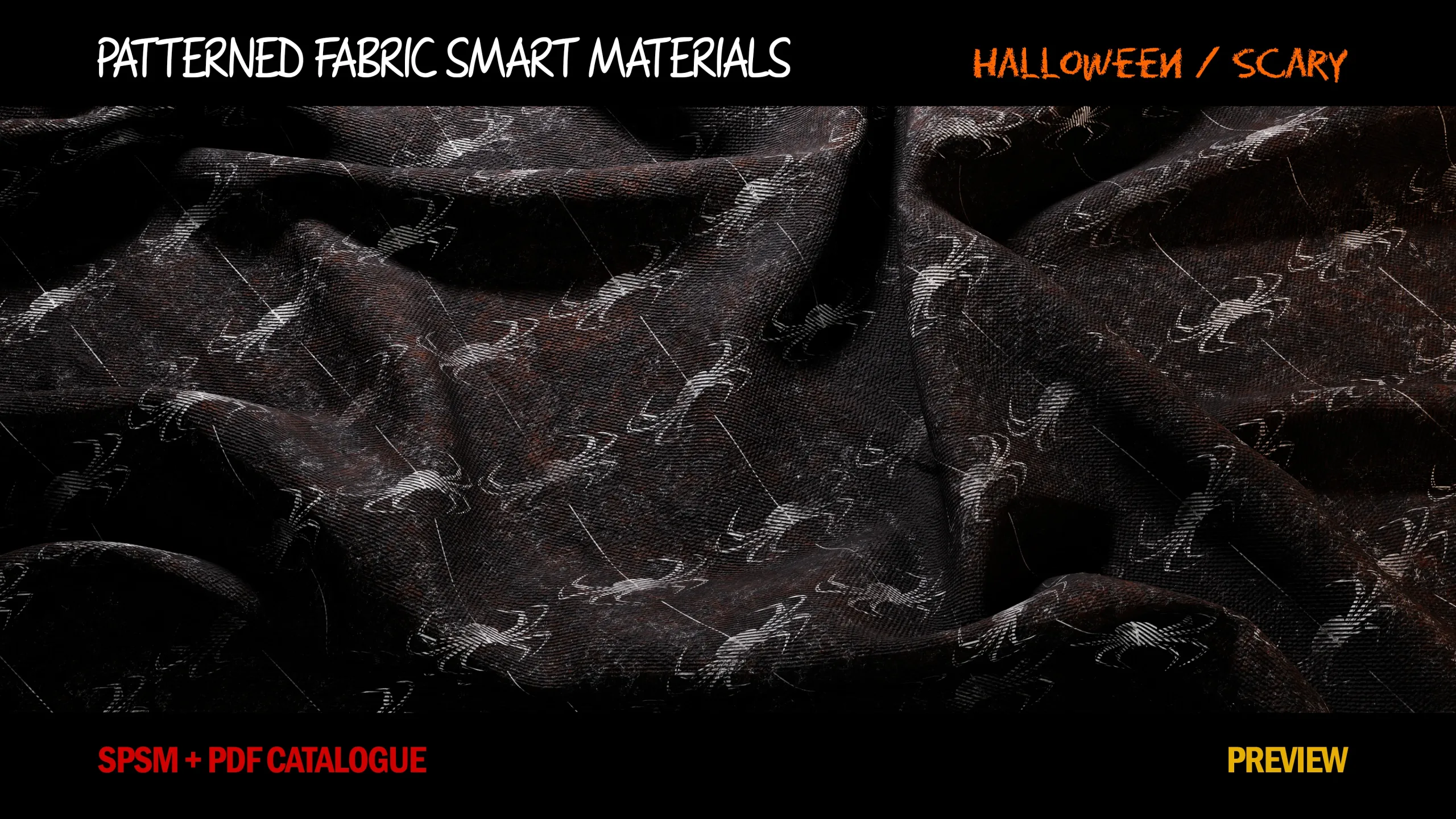 " 15 High Detailed Patterned Fabric Smart Materials " (Vol.4) / Halloween - Scary