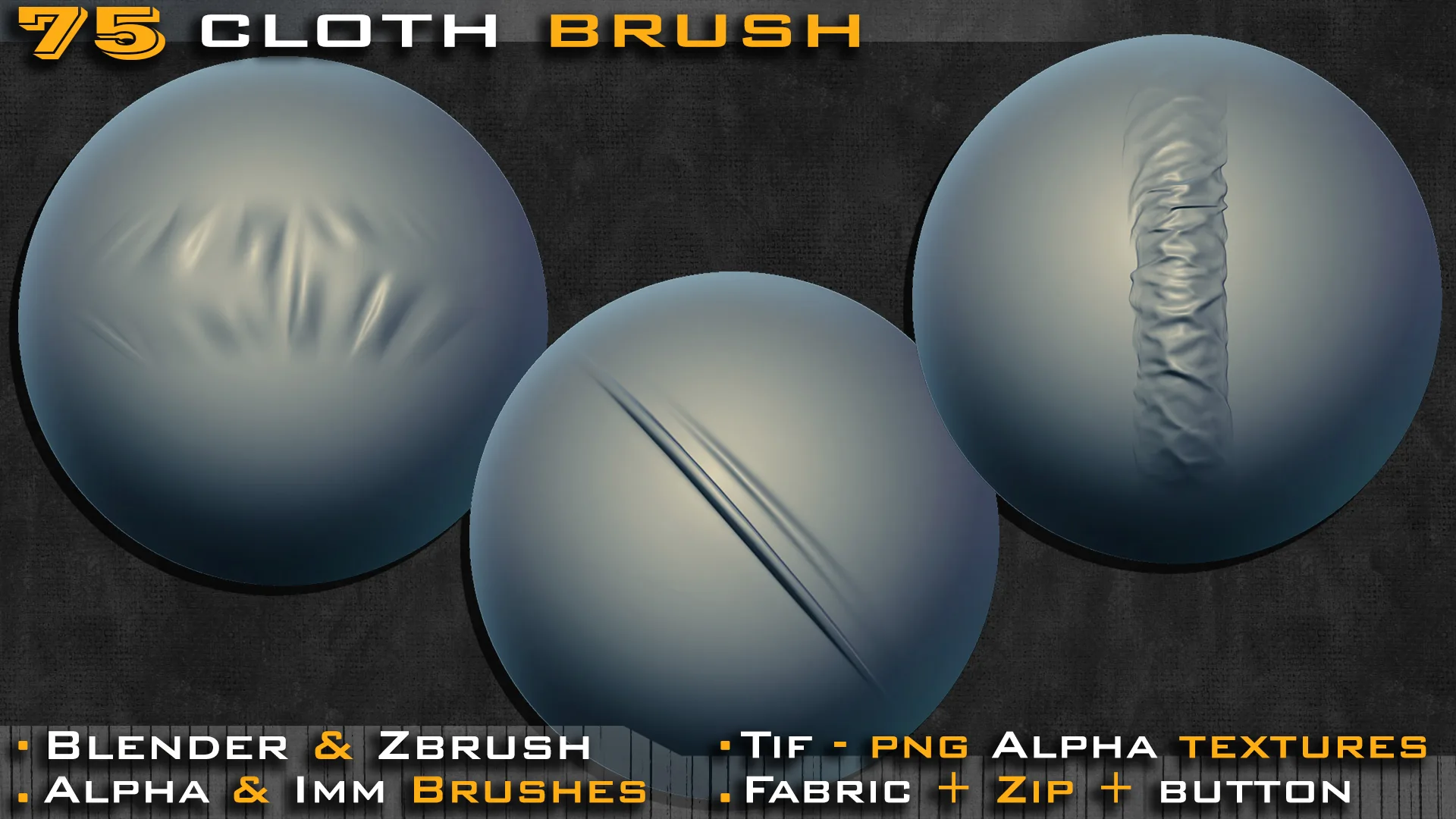 75 Cloth Brushes ( Blender & ZBrush )