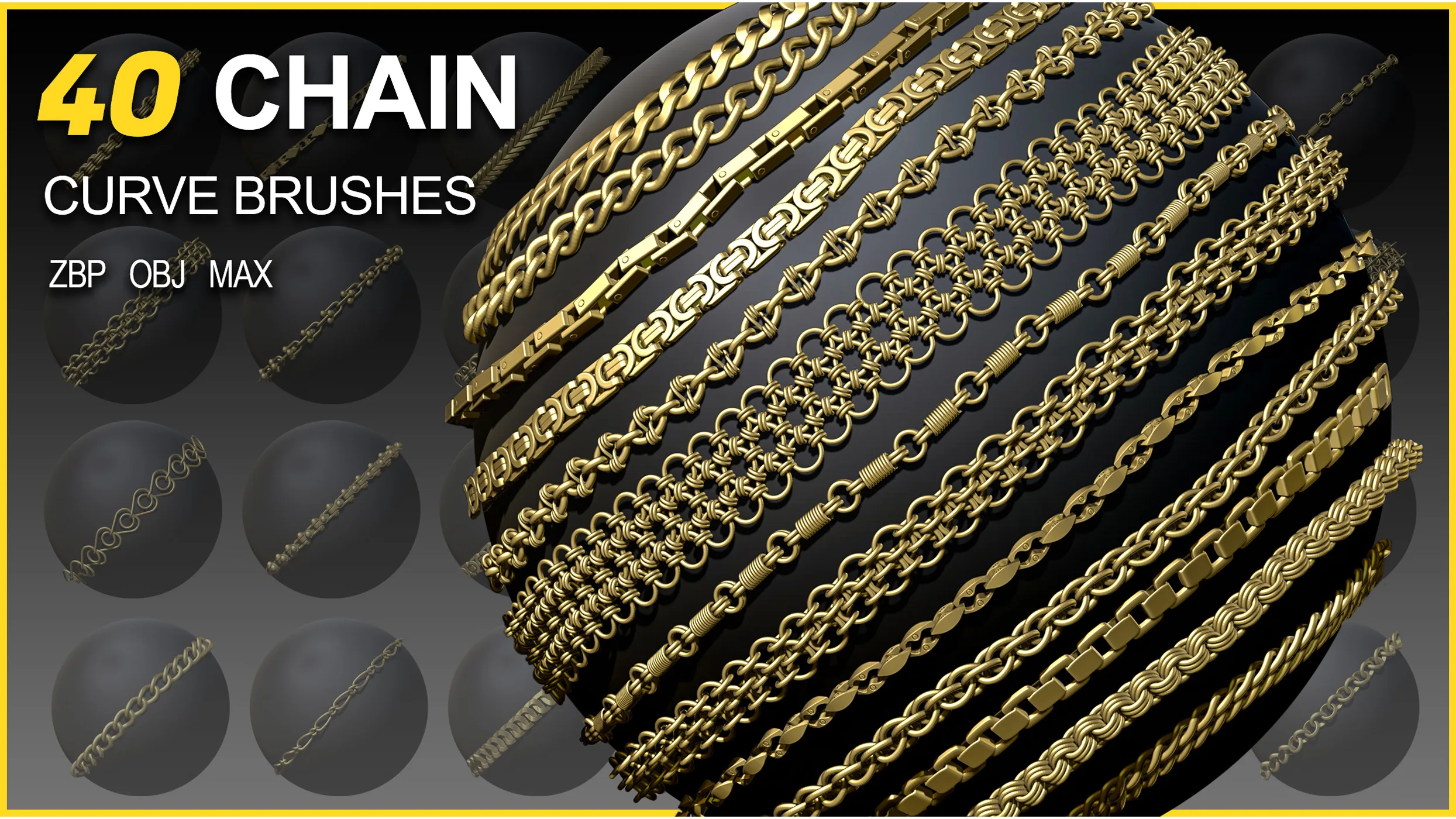 40 Chain Curve Brushes