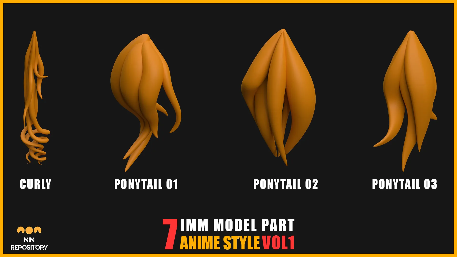 30 Stylized Hair (Anime Style) - VOL 01