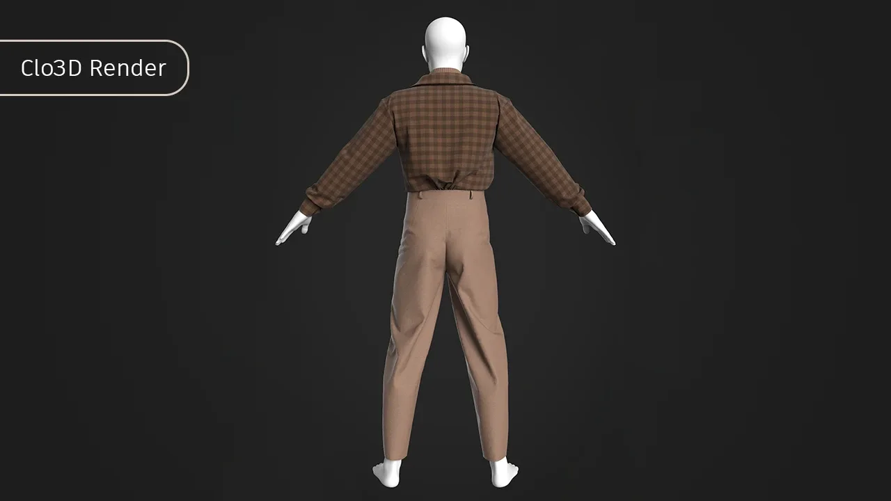 Men 's Vintage Outfit / MD , Clo3d Project + OBJ , FBX (Game Ready)