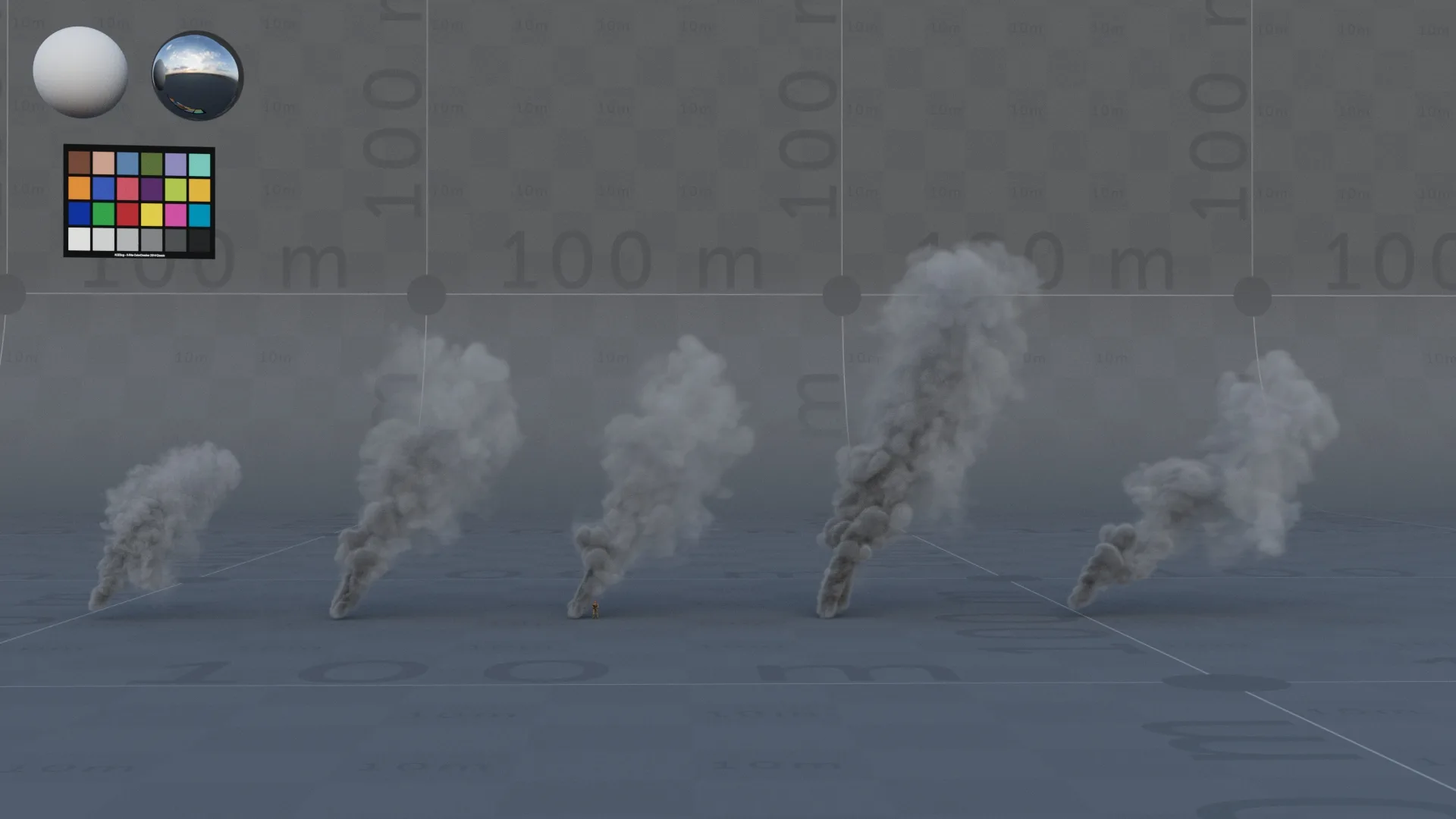 Smoke plumes bundle, 120 frames, 4x mid res, 1x high res