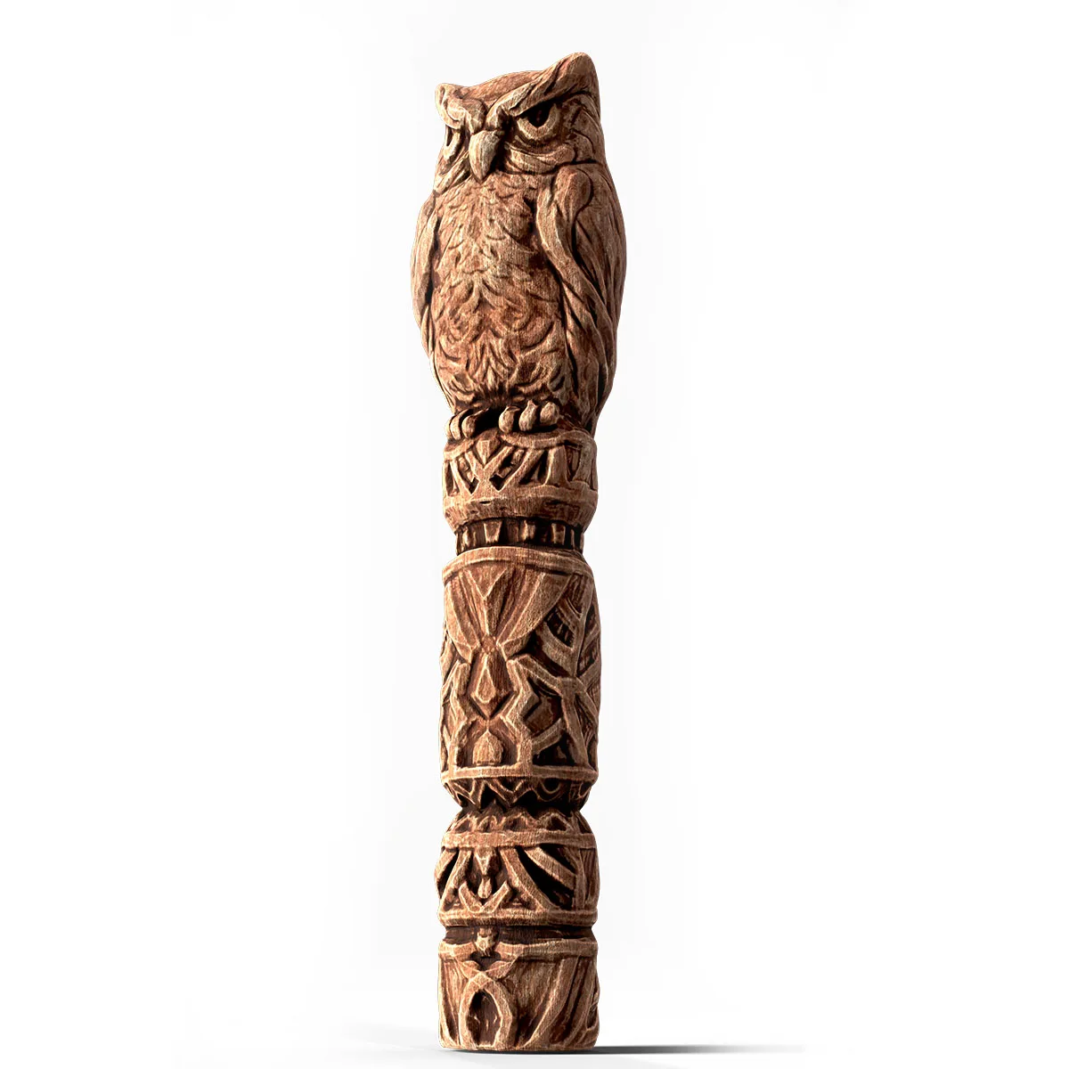 Wooden Totem Owl Pole 8K