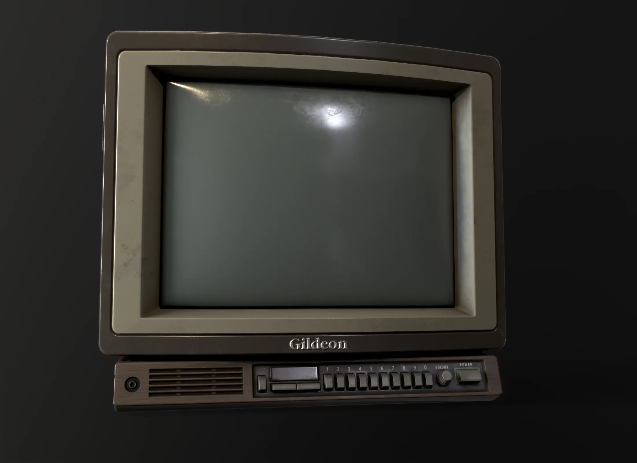 Old Retro TV from 80s wooden case