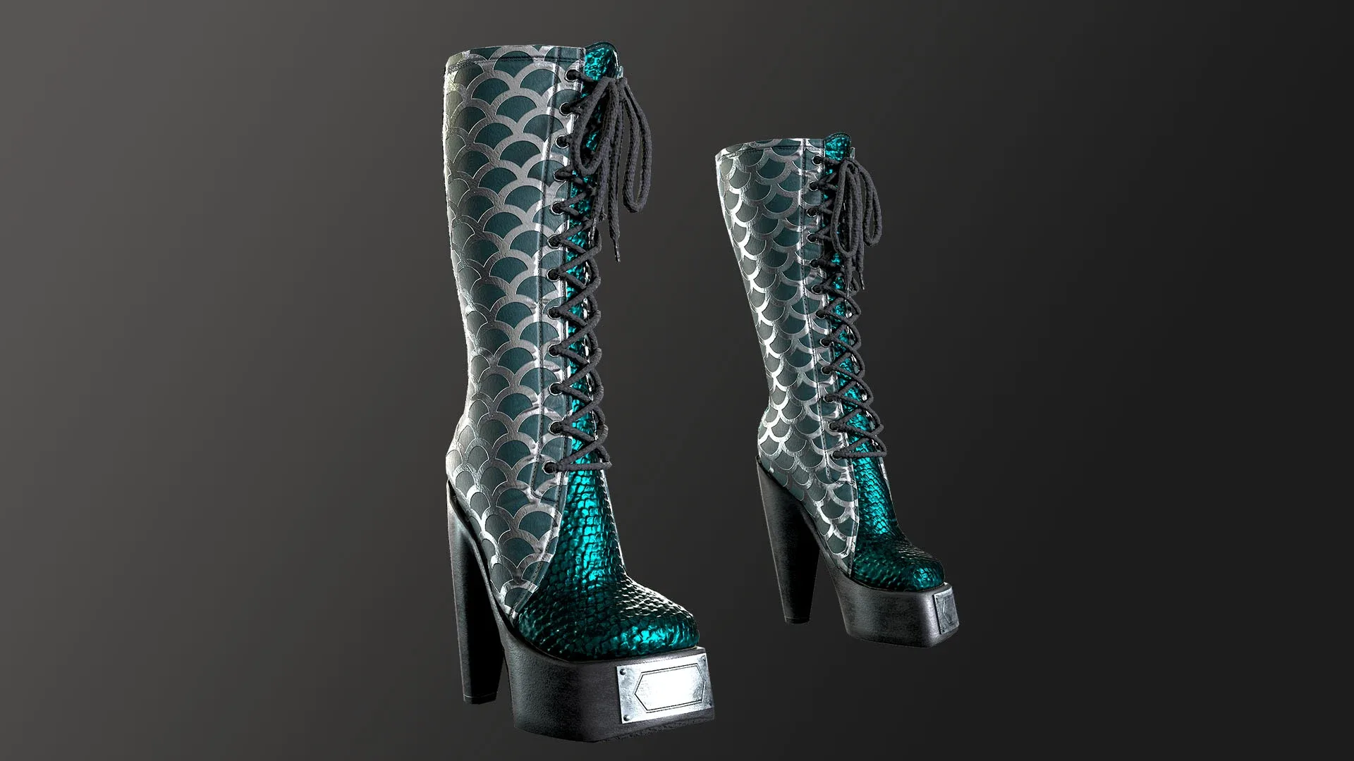Rock Boots Hight Ankle Platform Low-poly
