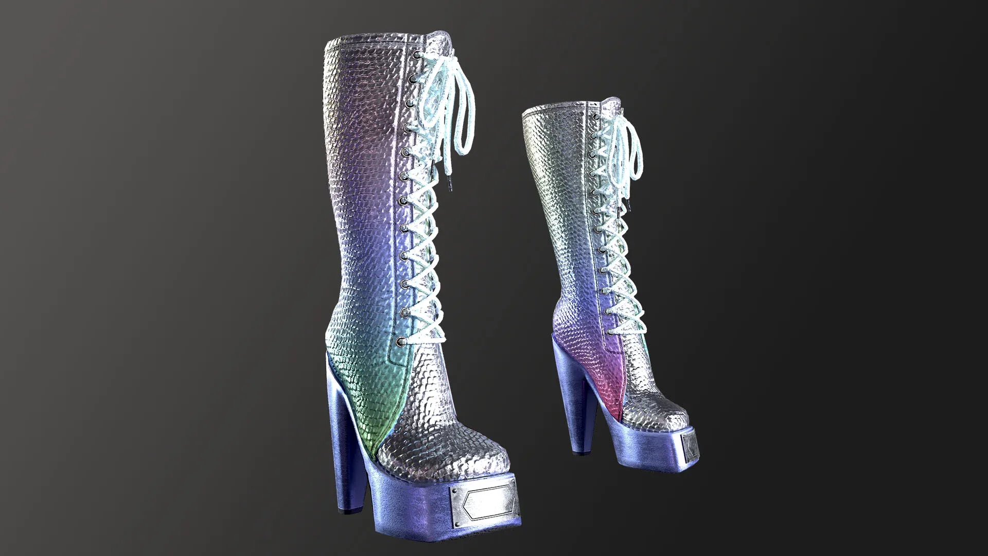 Rock Boots Hight Ankle Platform Low-poly