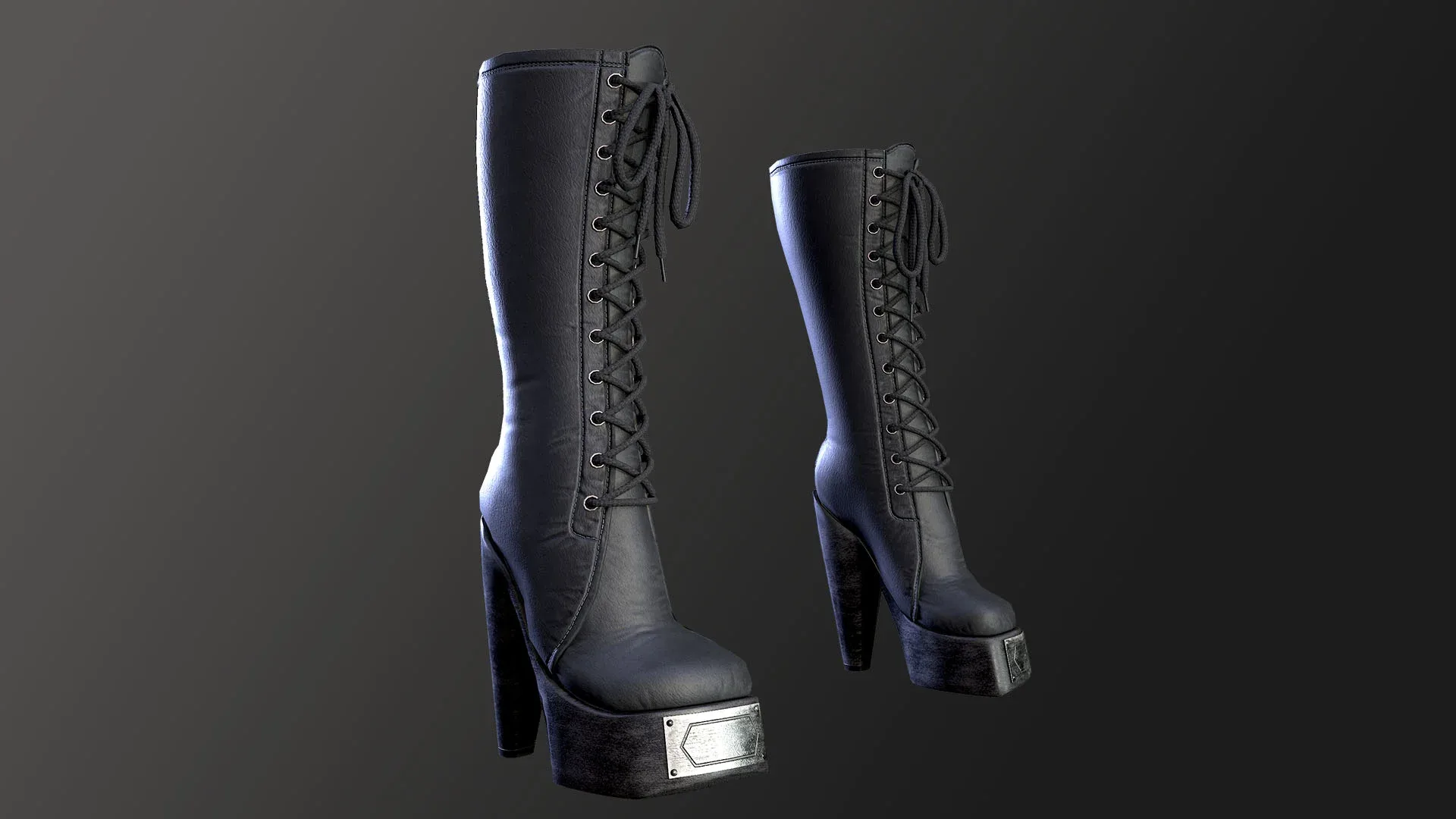 Rock Boots Hight Ankle Platform Low-poly