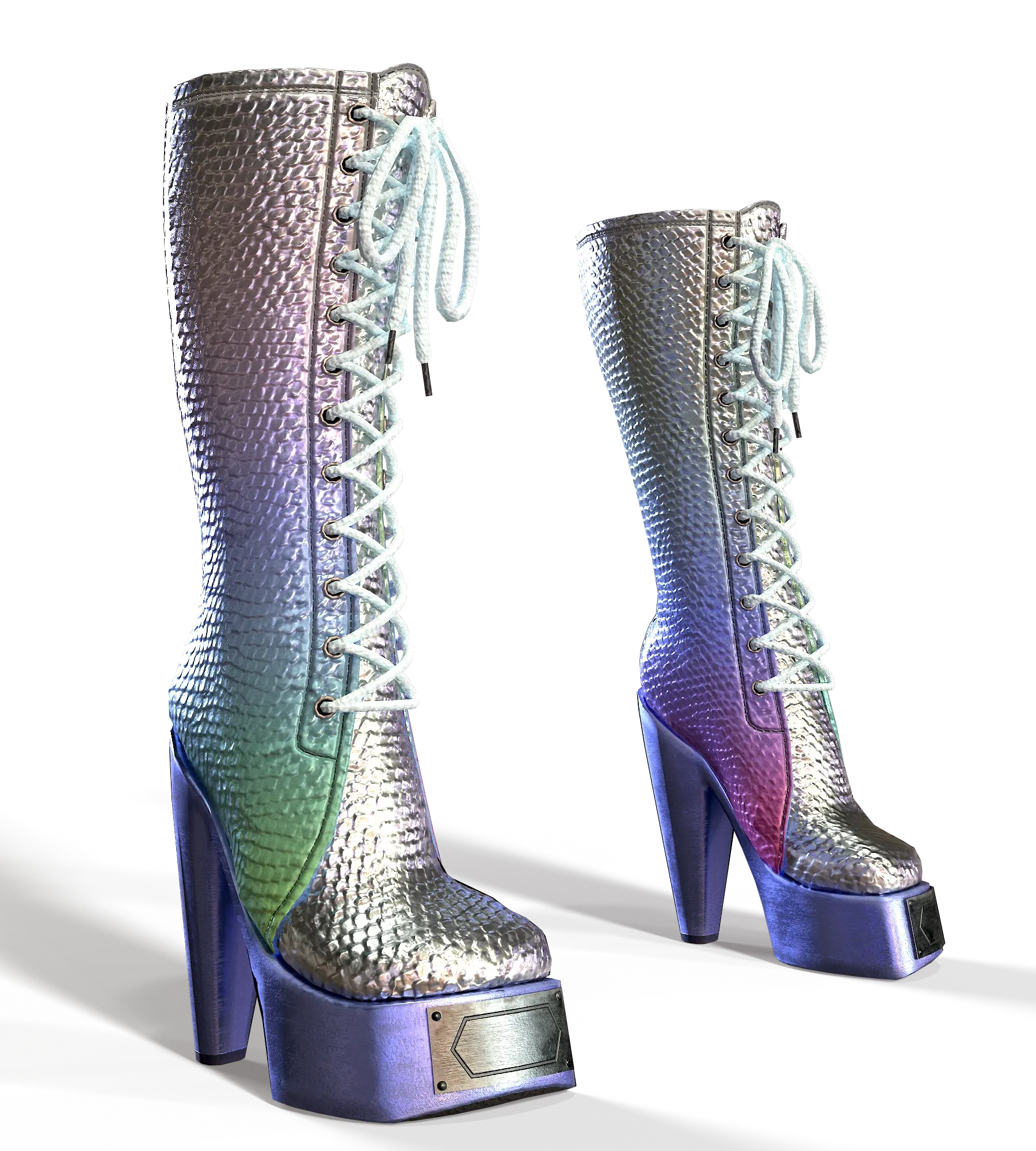 Rock Boots Hight Ankle Platform Low-poly