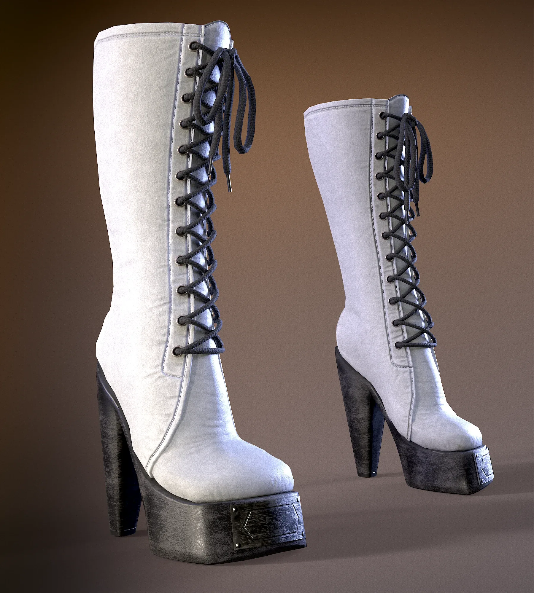 Rock Boots Hight Ankle Platform Low-poly