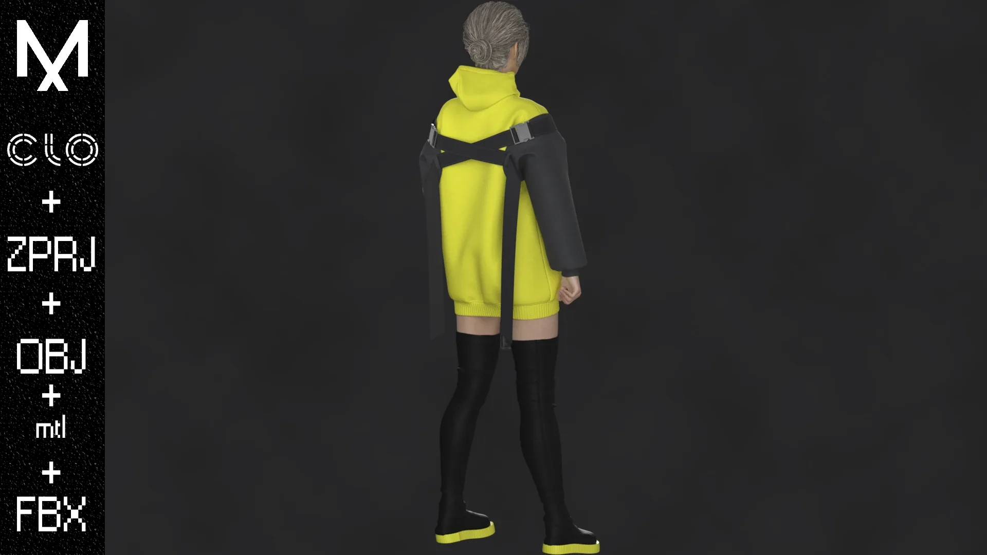 Female Outfit OBJ mtl FBX ZPRJ